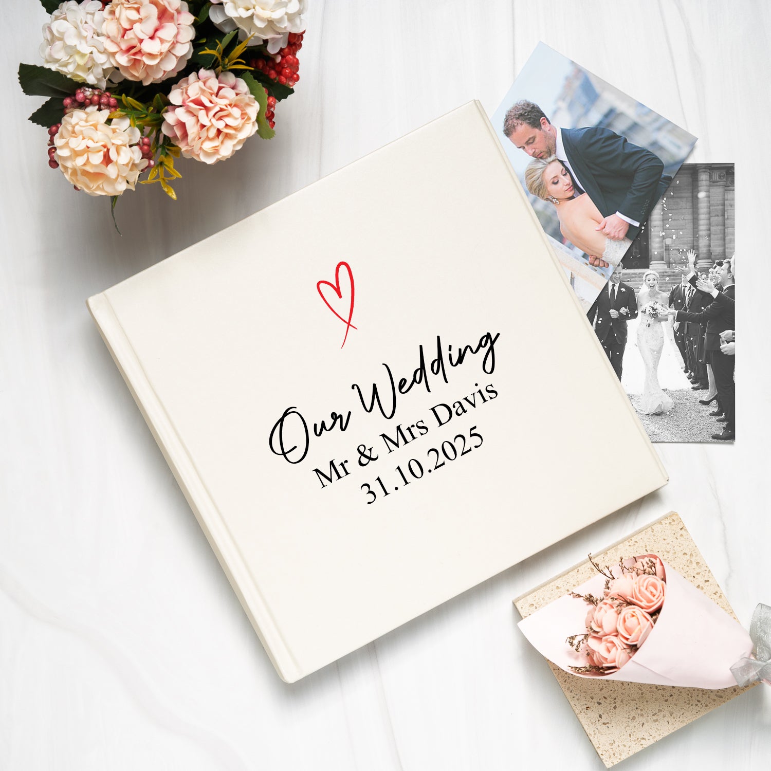 Personalised Ivory Wedding Day Photo Album - Photo Album