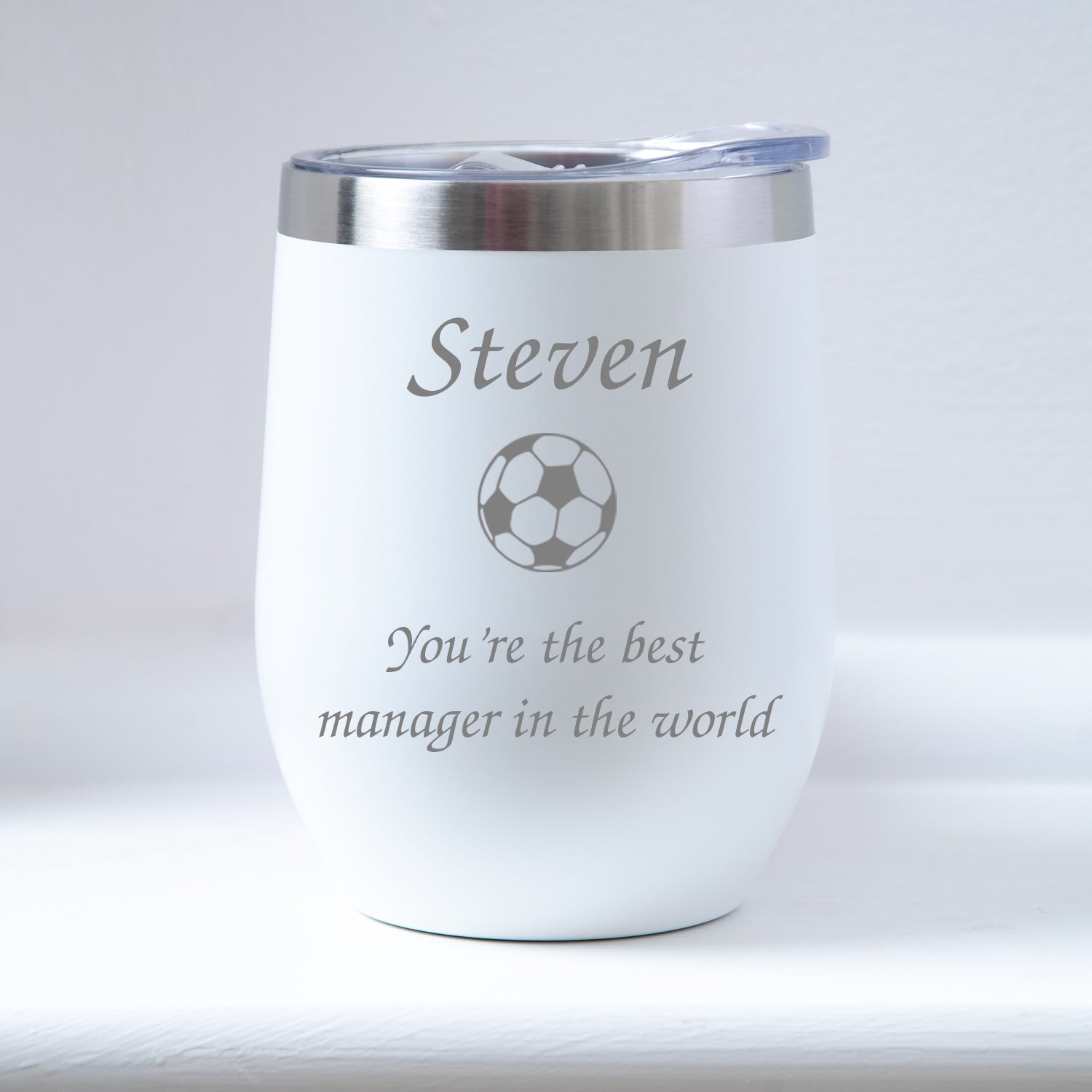Personalised Football Thermos Insulated Travel Tumbler
