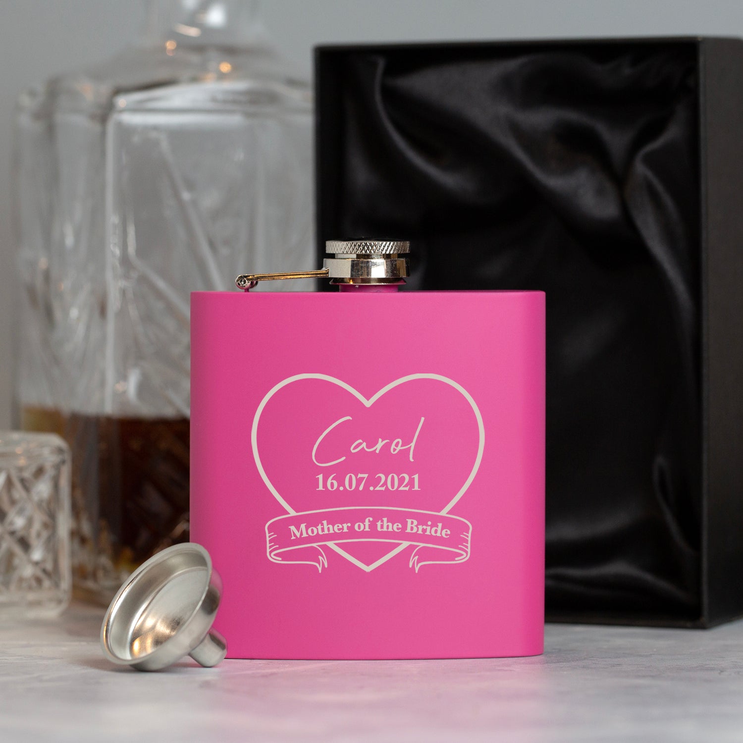 Personalised 6oz Pink Mother Of The Bride Hip Flask - Hip Flasks