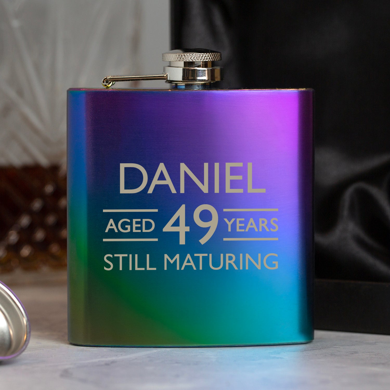 Personalised 6oz Rainbow Aged Birthday Hip Flask - Hip Flasks
