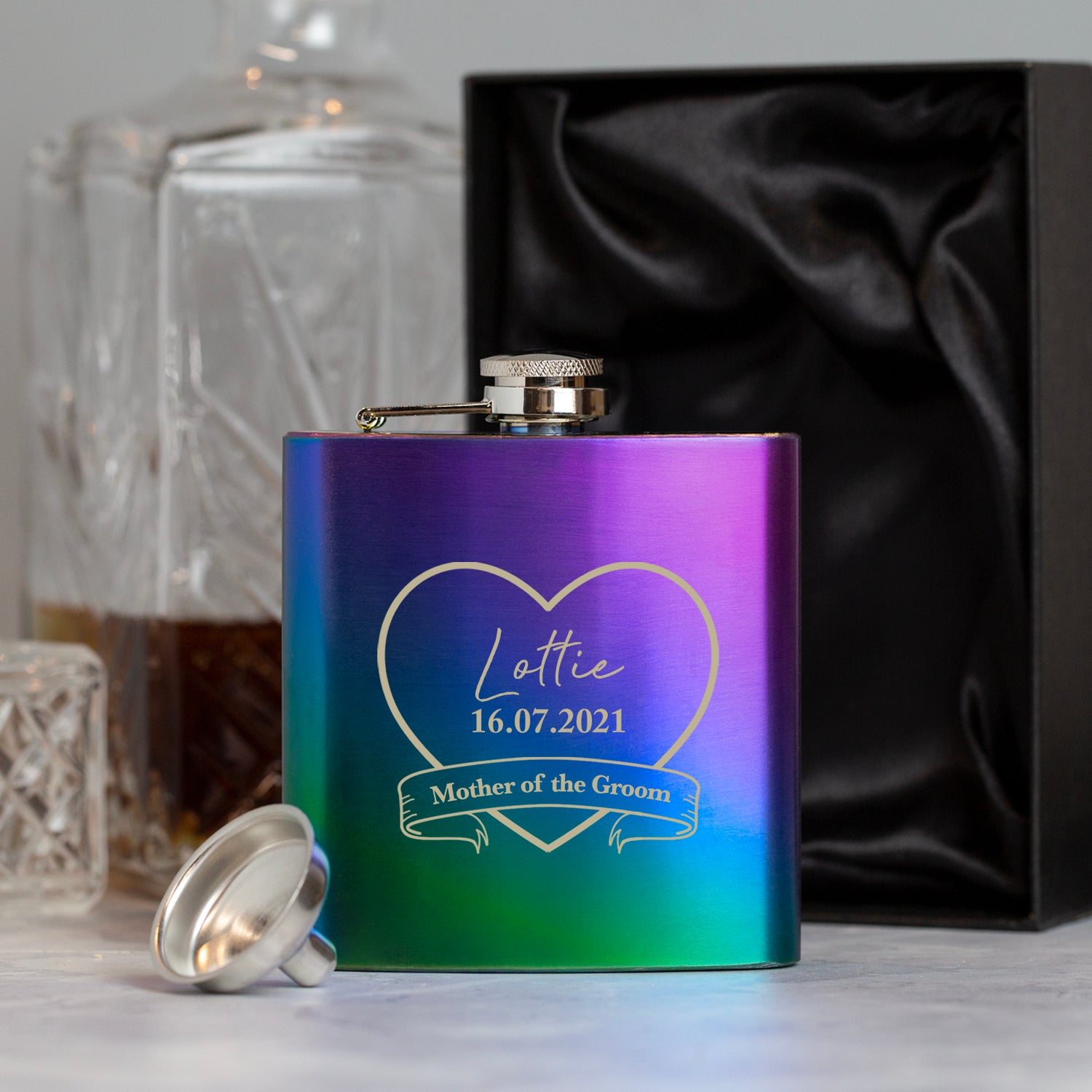 Personalised 6oz Rainbow Mother Of The Groom Hip Flask - Hip Flasks