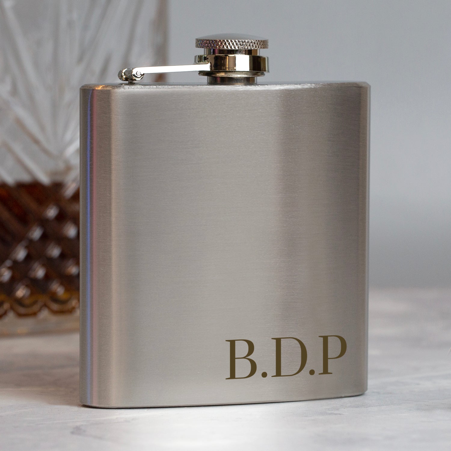 Personalised 6oz Silver Initials Hip Flask - Hip Flasks