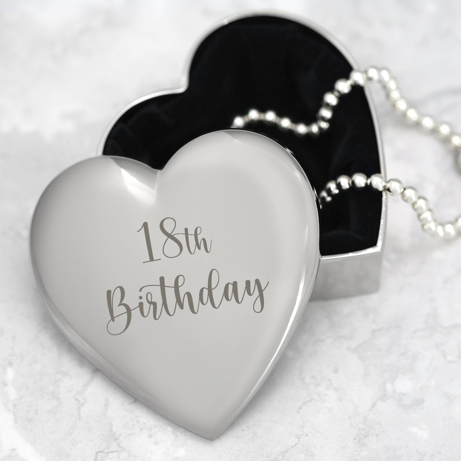 Personalised 18th Birthday Heart Trinket Box - Trinket Box