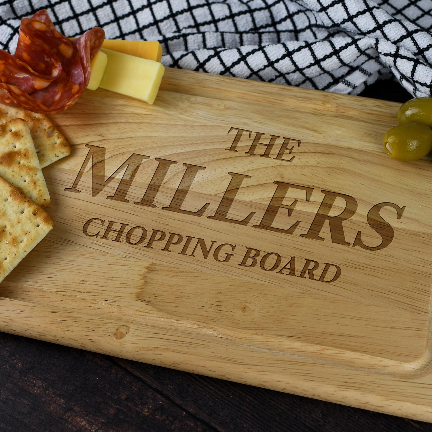 Personalised Family Rectangle Wooden Chopping Board