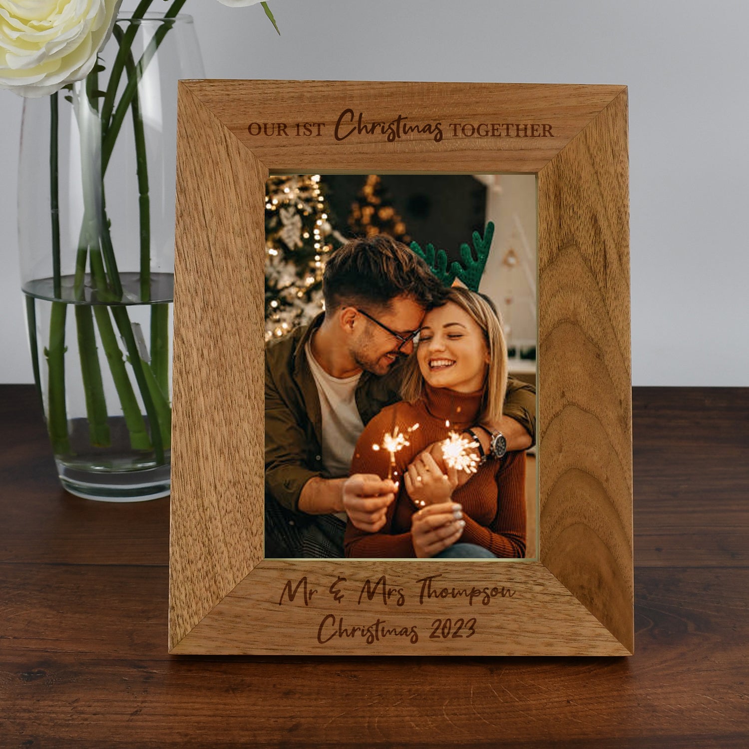 Personalised Wooden Our 1st Christmas Together Photo Frame - Photo Frames