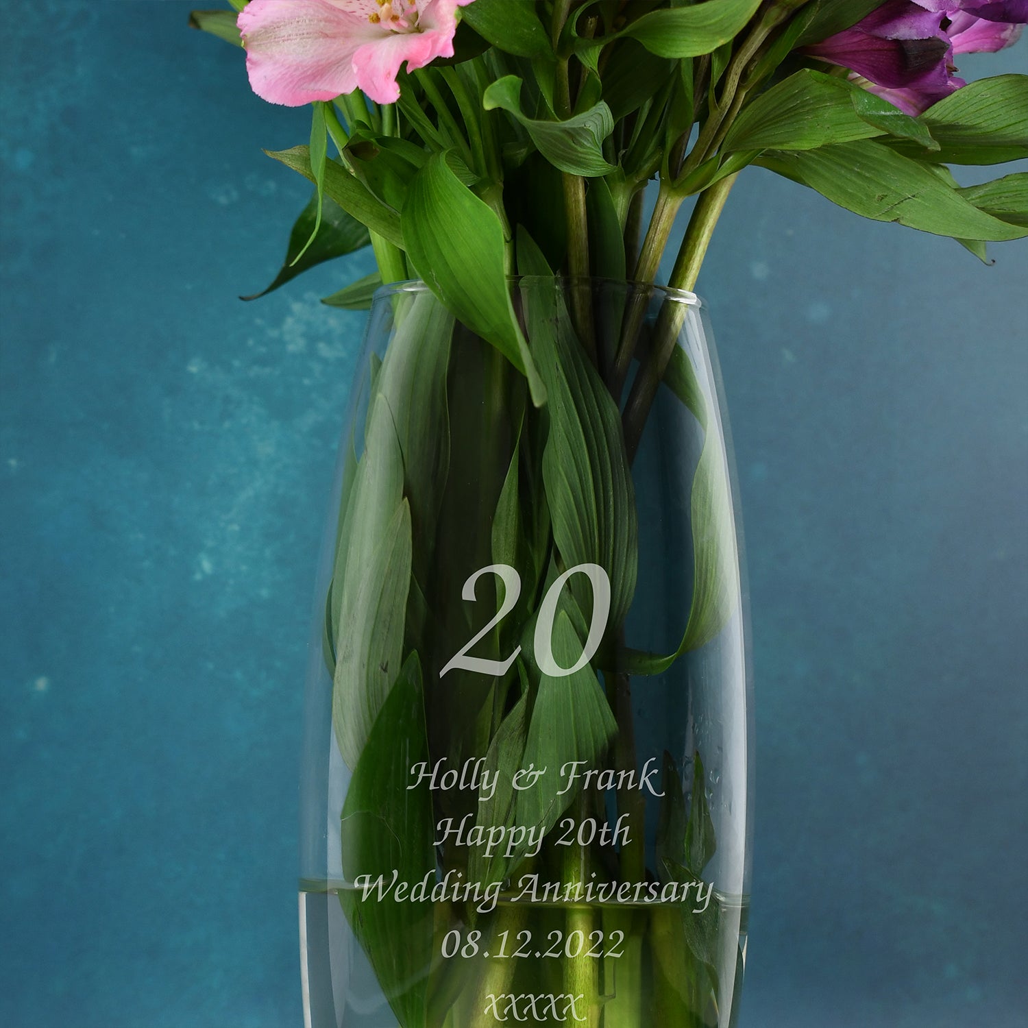 Personalised 20 Years Glass Bullet Vase - Bullet Vase