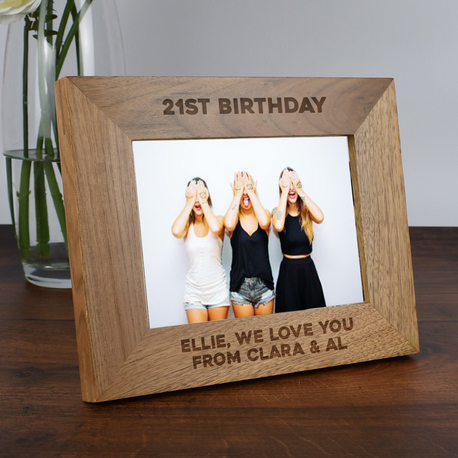 Personalised Wooden 7x5 Landscape 21st Birthday Frame - Photo Frames