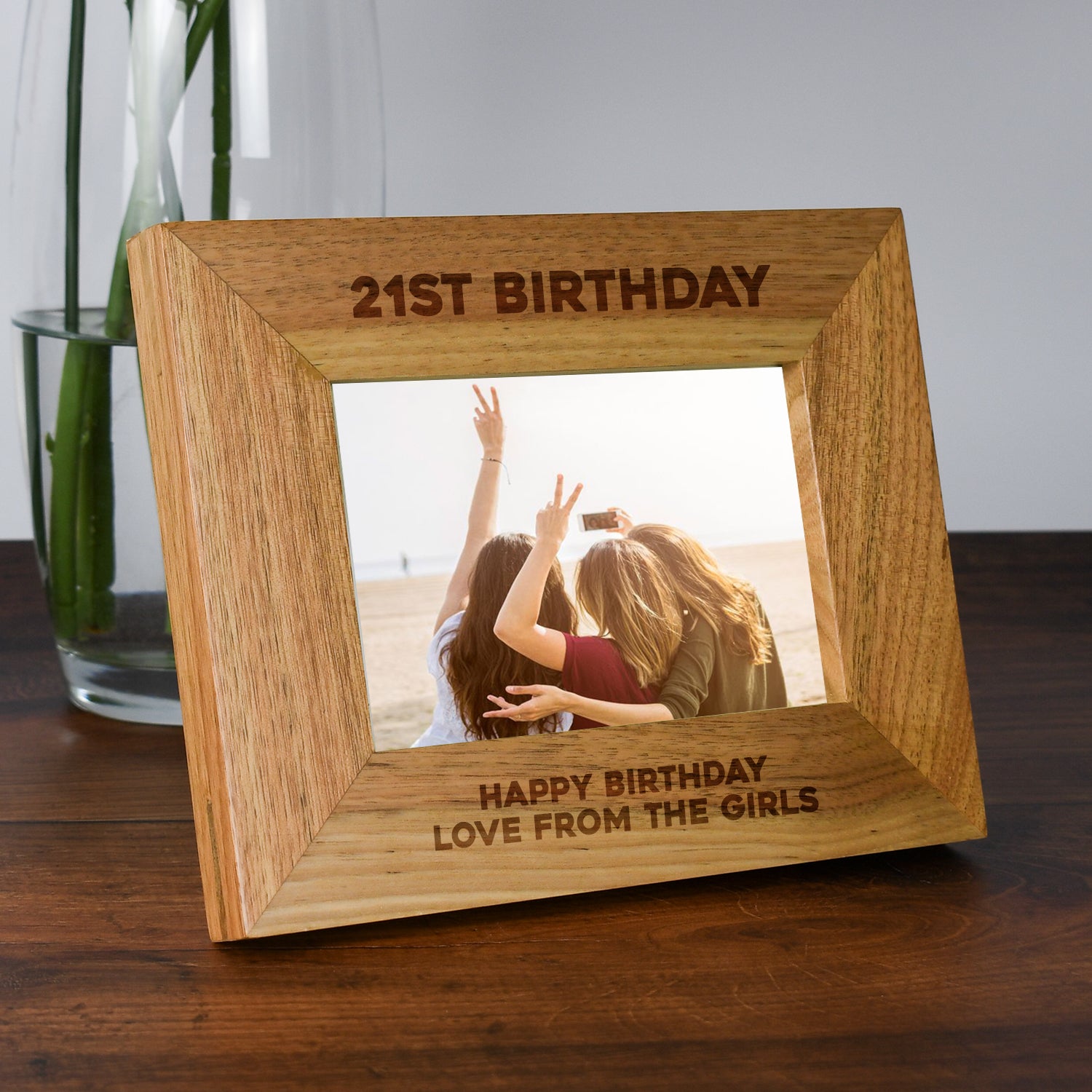 Personalised Wooden 6x4 Landscape 21st Birthday Frame - Photo Frames