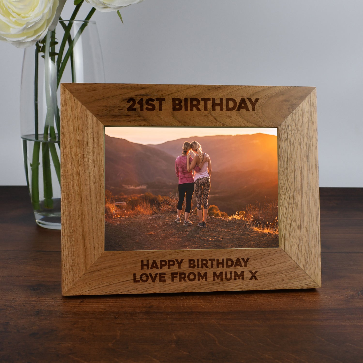 Personalised Wooden 7x5 Landscape 21st Birthday Frame - Photo Frames