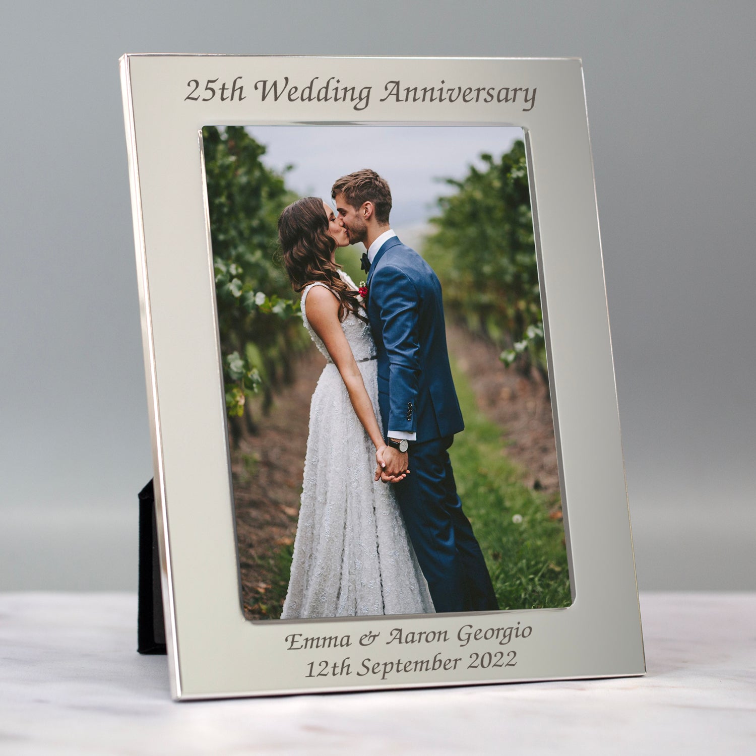 Personalised Silver 25th Wedding Anniversary Photo Frame - Photo Frames