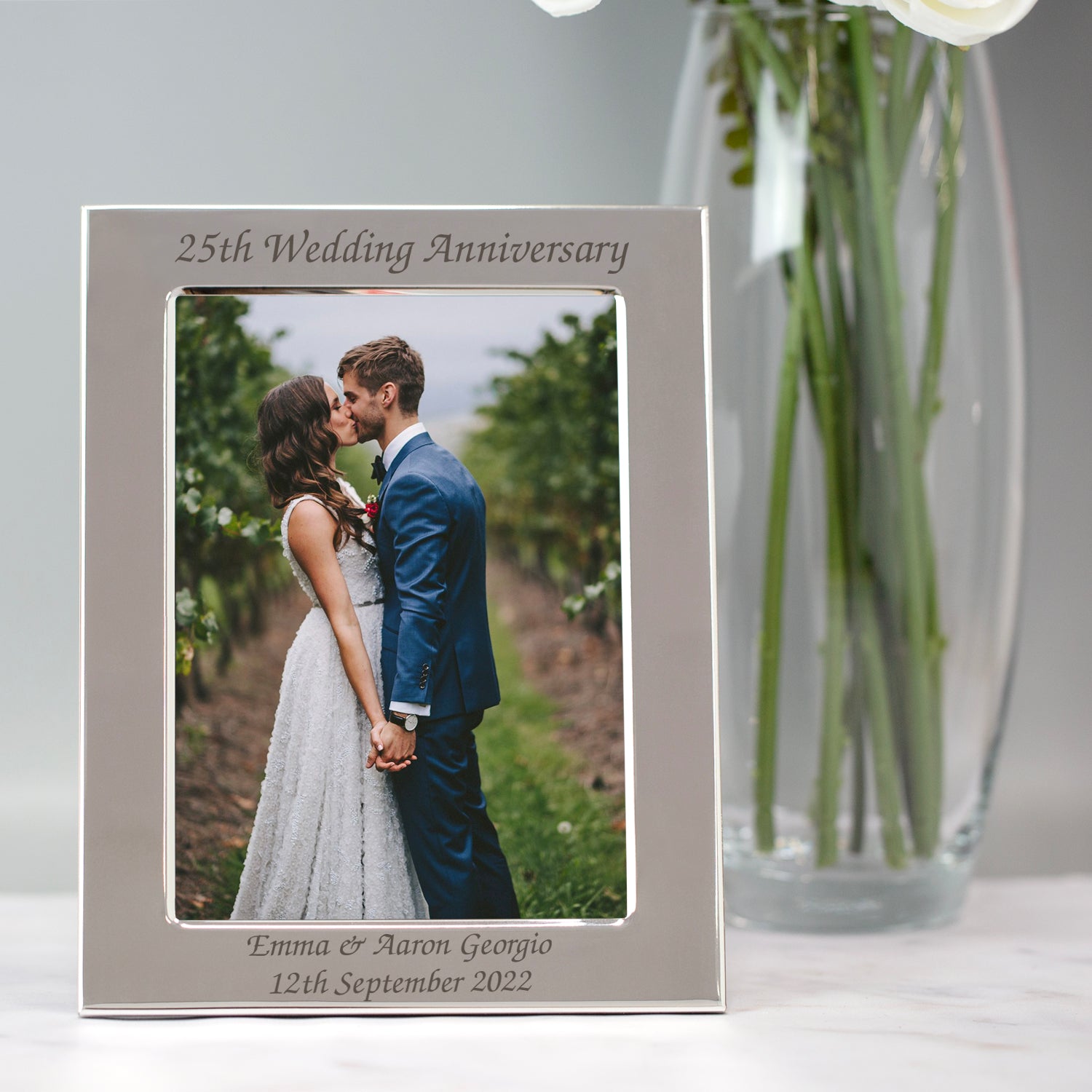 Personalised Silver 25th Wedding Anniversary Photo Frame - Photo Frames