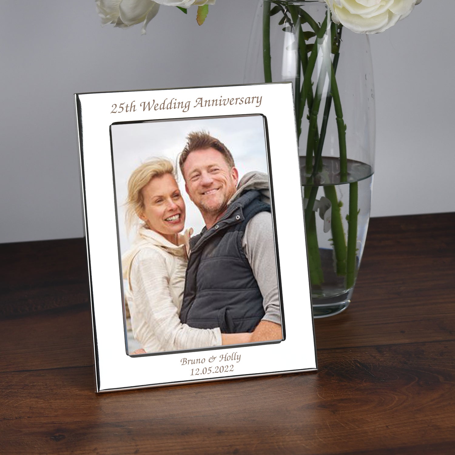 Personalised Silver 25th Wedding Anniversary Photo Frame - Photo Frames