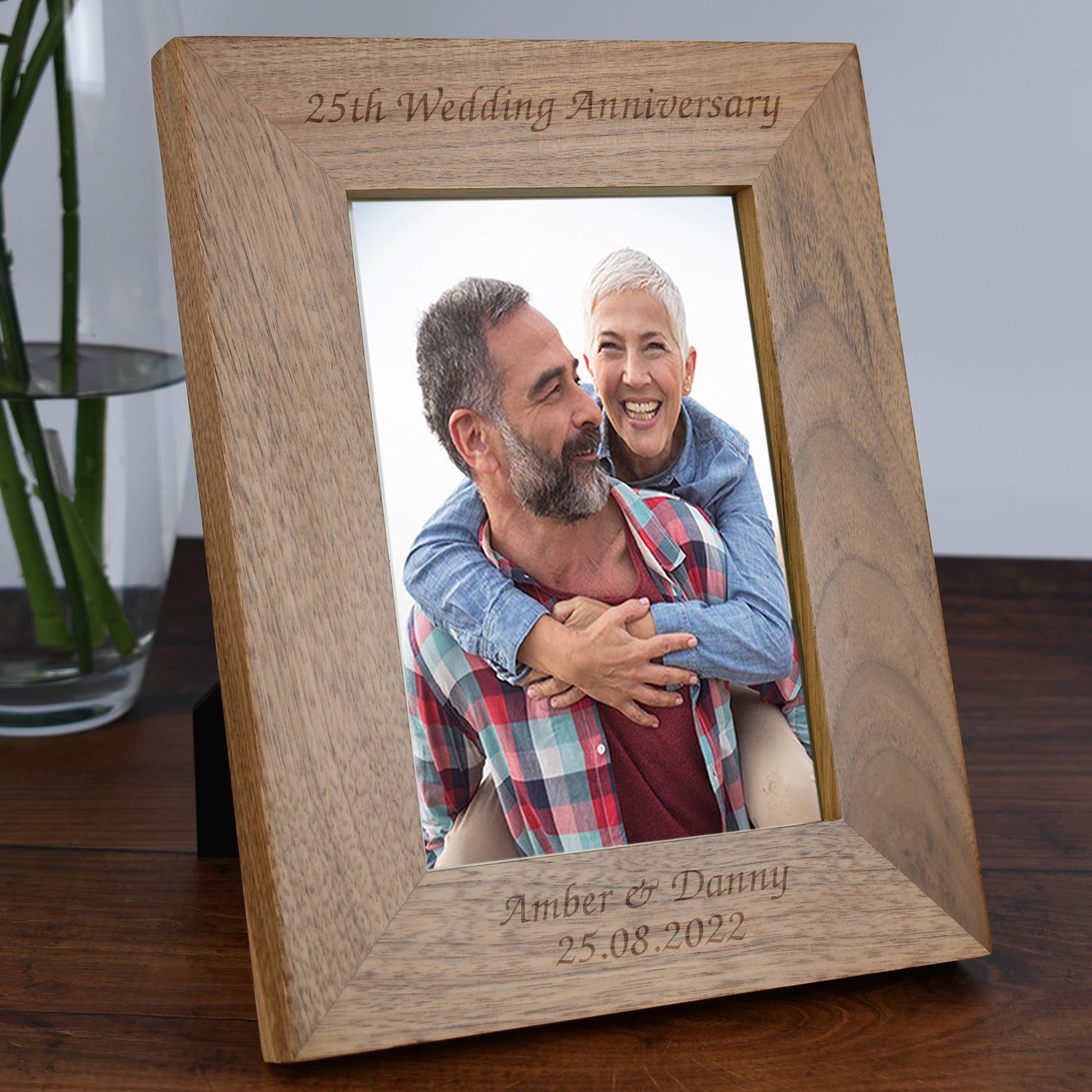 Personalised Wooden 25th Wedding Anniversary Photo Frame - Photo Frames