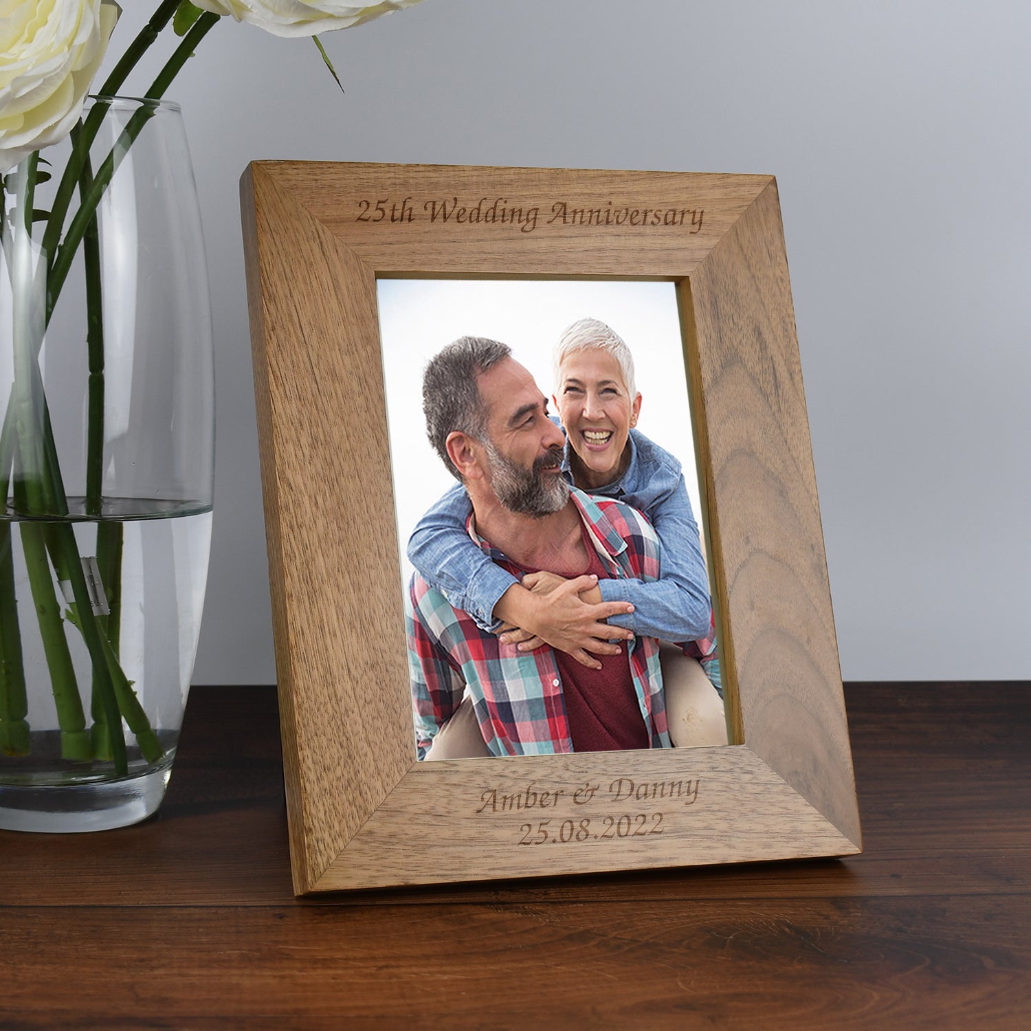 Personalised Wooden 25th Wedding Anniversary Photo Frame - Photo Frames