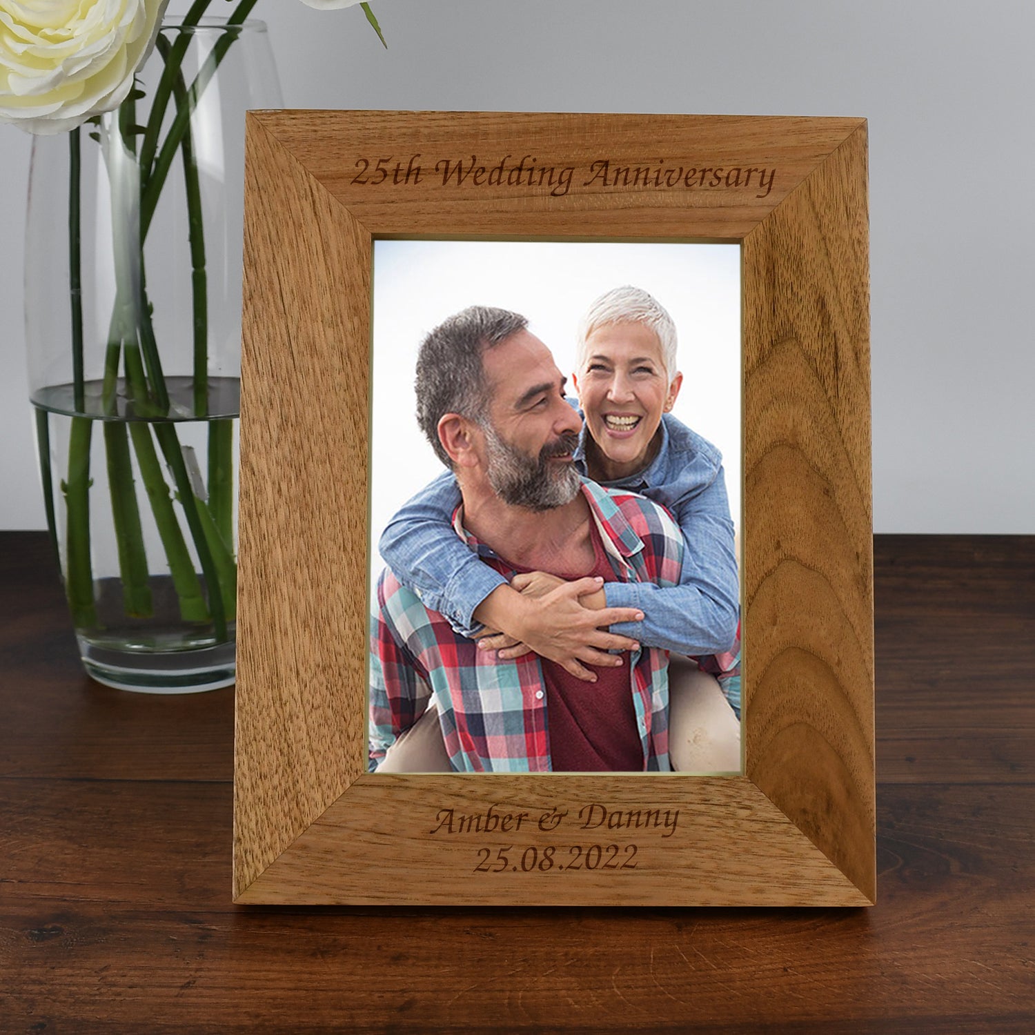 Personalised Wooden 25th Wedding Anniversary Photo Frame - Photo Frames