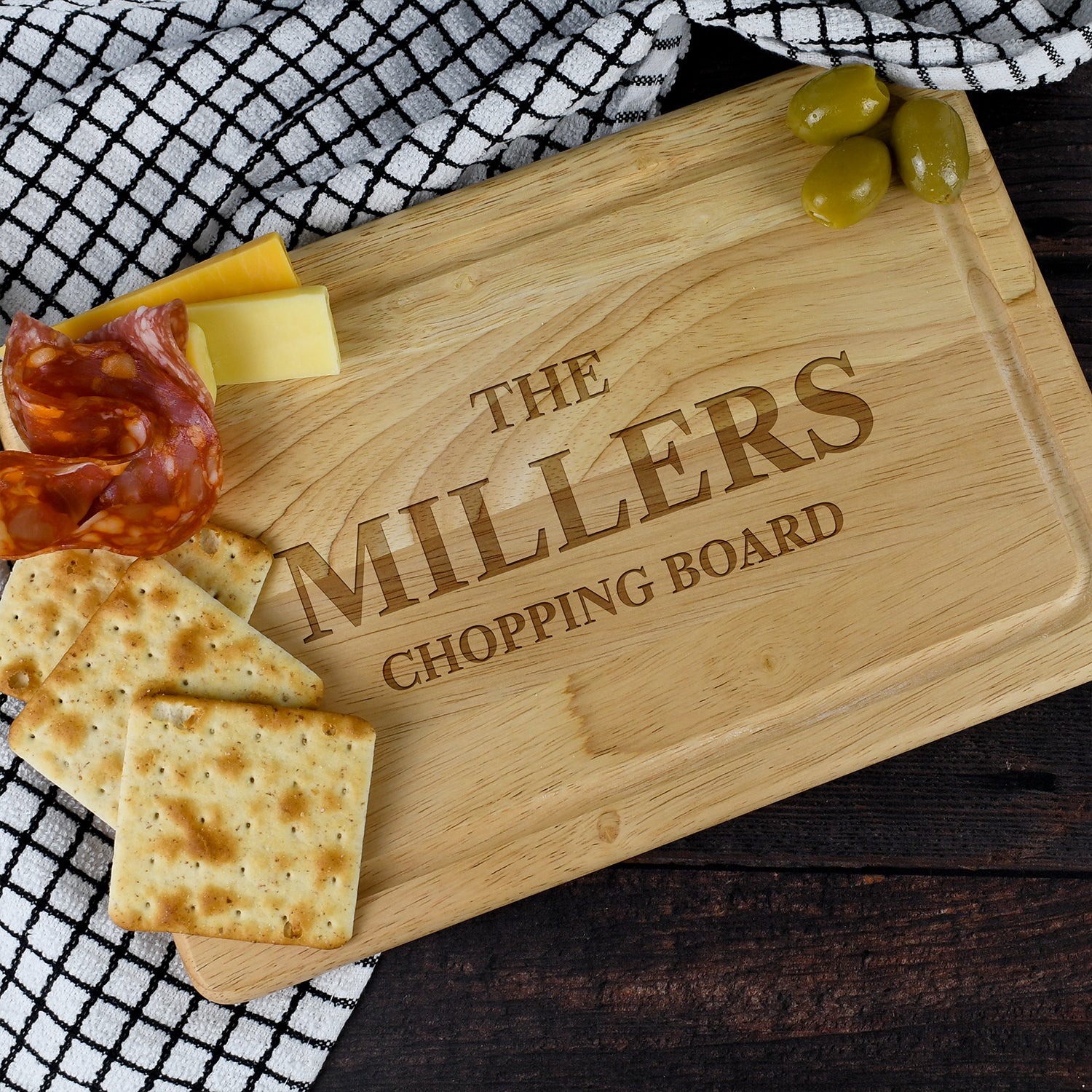 Personalised Family Rectangle Wooden Chopping Board
