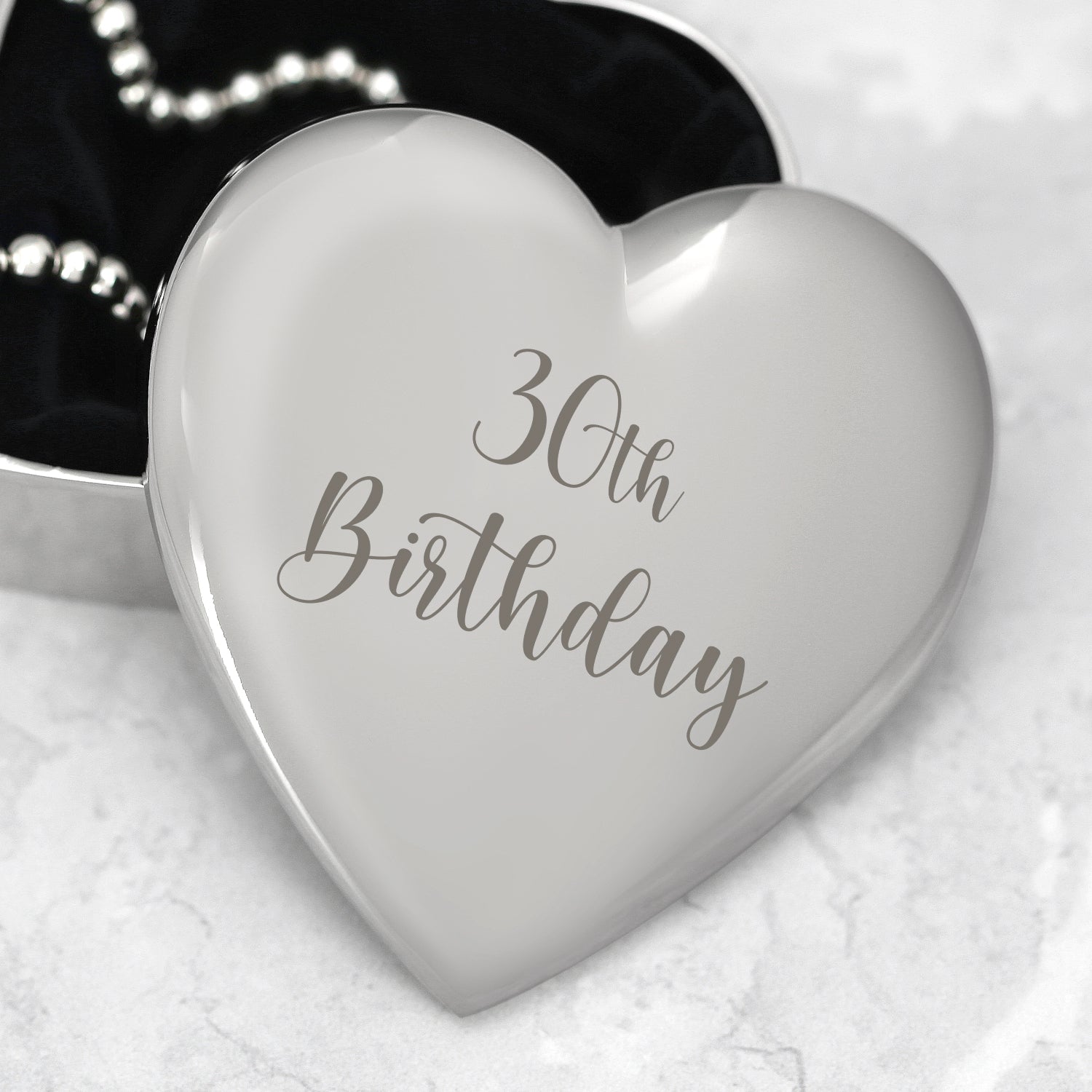 Personalised 30th Birthday Heart Trinket Box - Trinket Box
