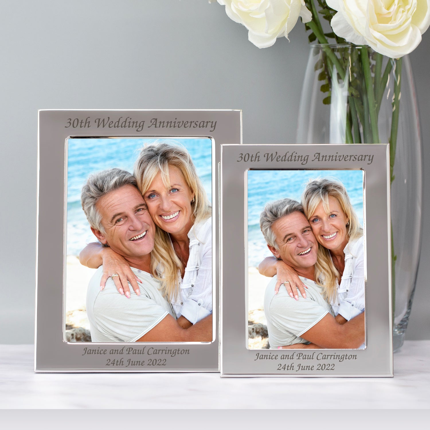 Personalised Silver 30th Wedding Anniversary Photo Frame - Photo Frames