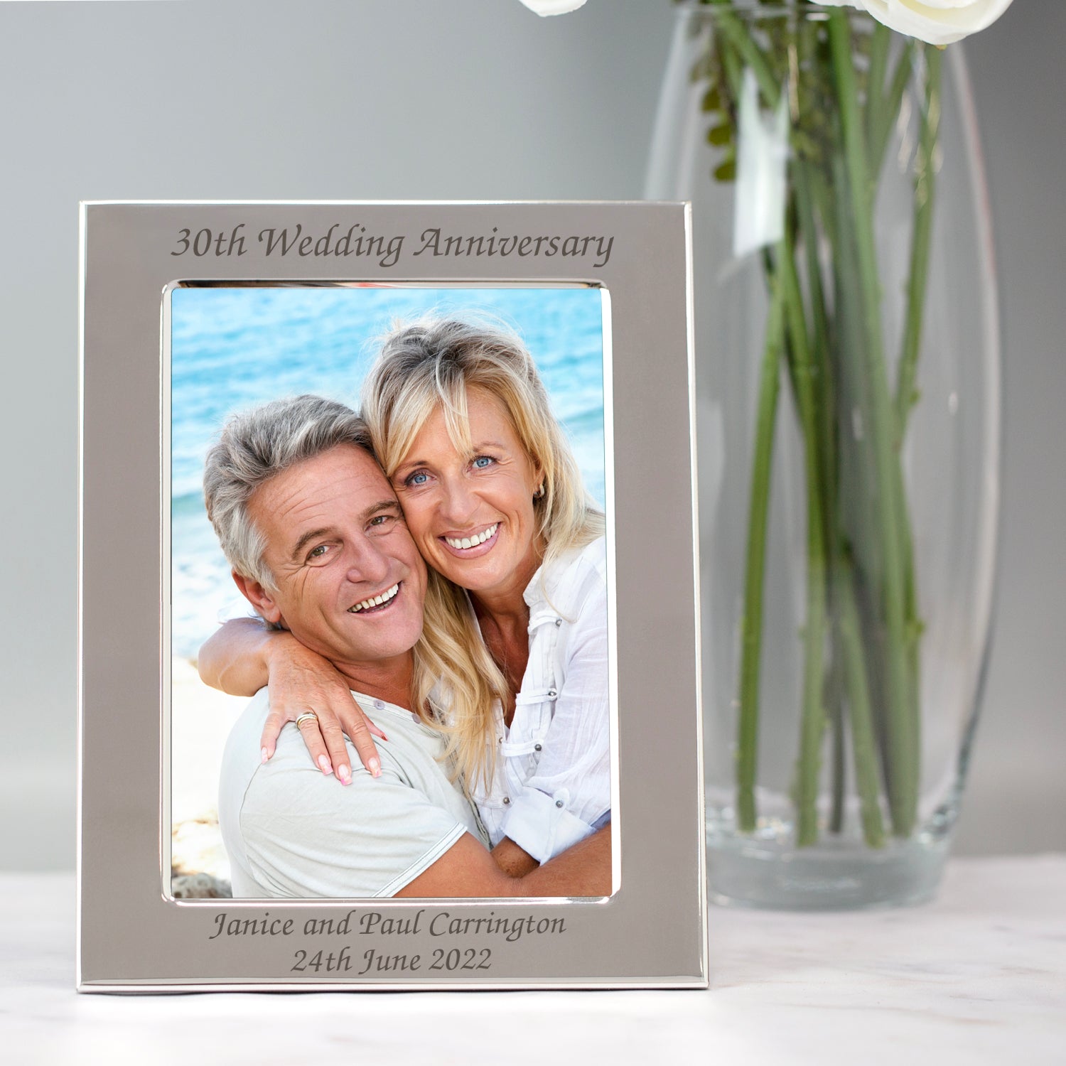Personalised Silver 30th Wedding Anniversary Photo Frame - Photo Frames