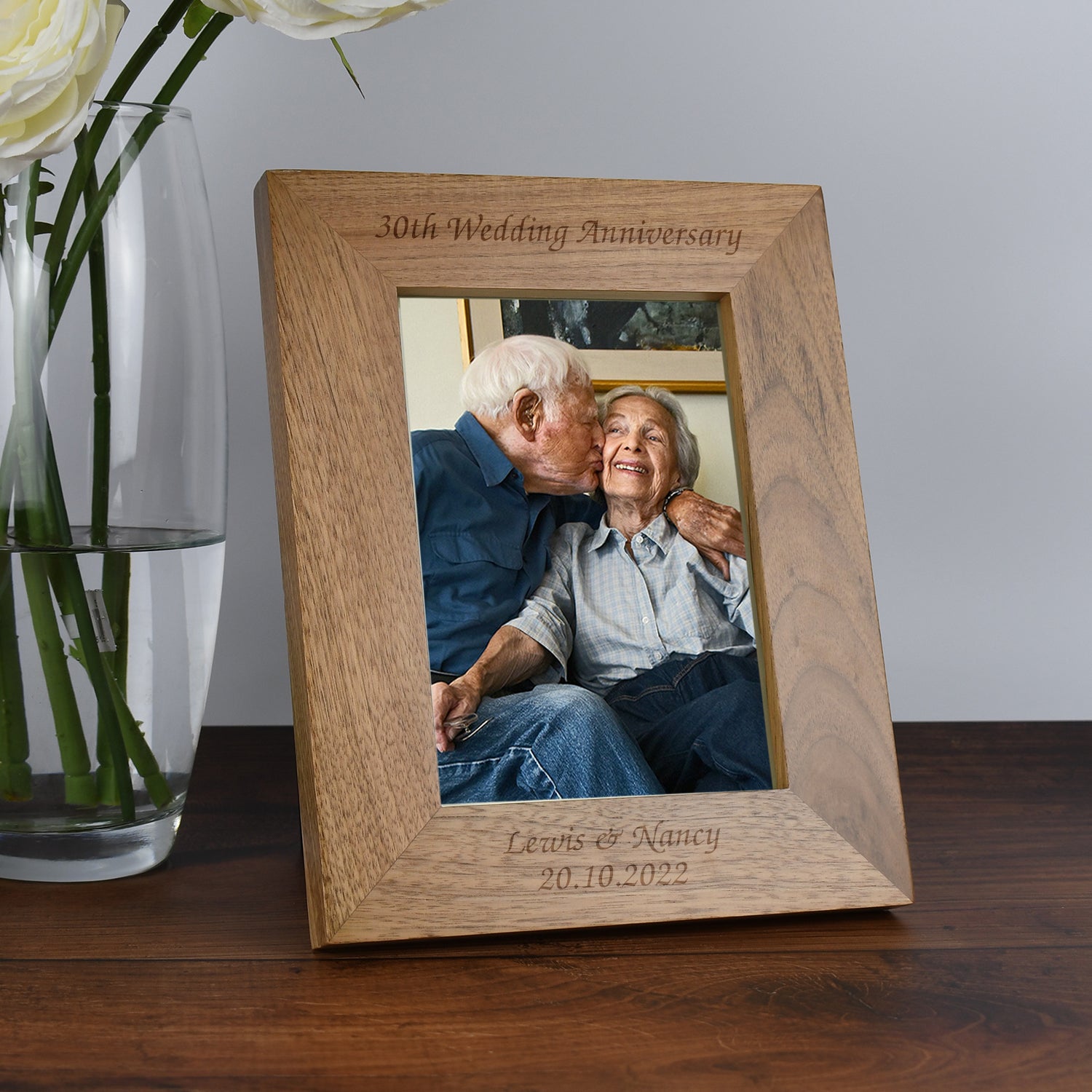 Personalised Wooden 30th Wedding Anniversary Photo Frame - Photo Frames