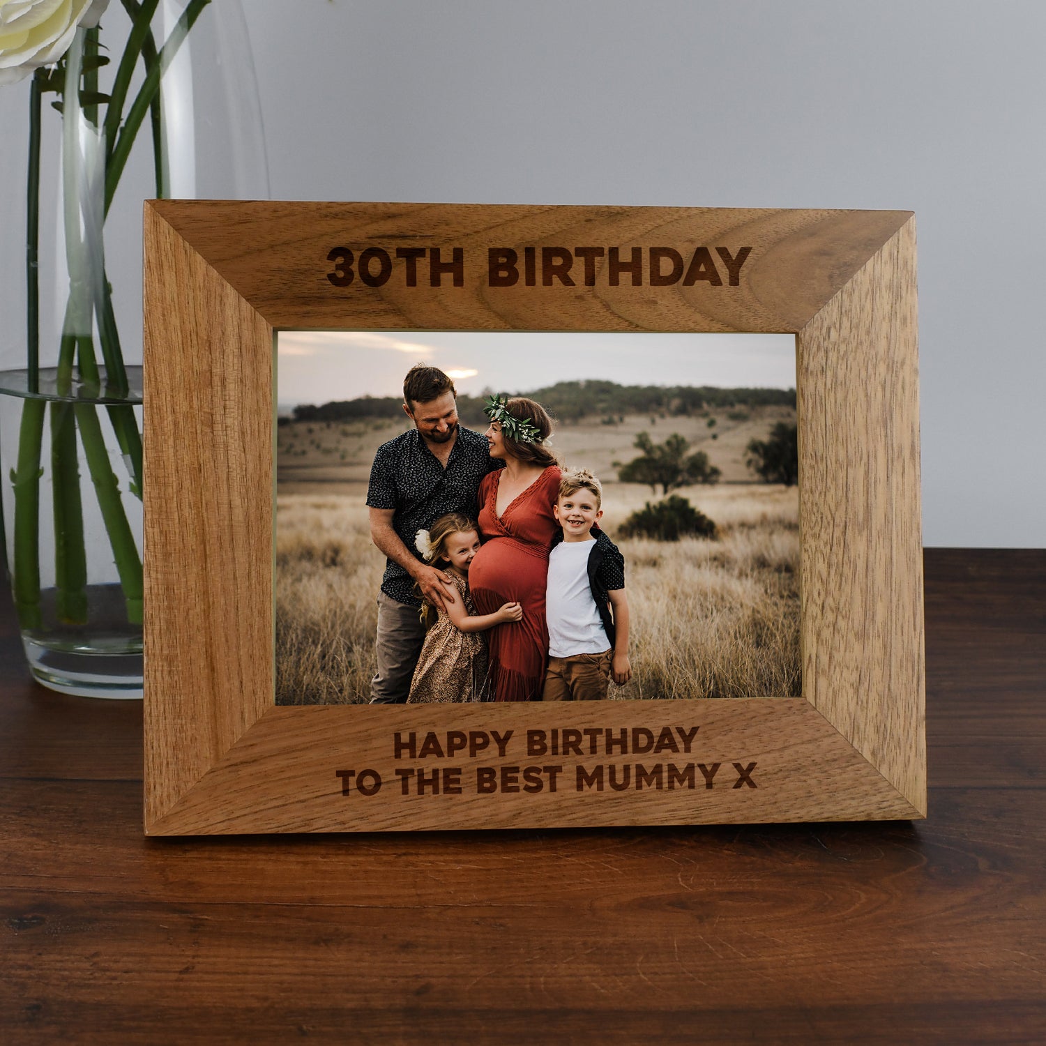 Personalised Wooden 7x5 Landscape 30th Birthday Frame - Photo Frames