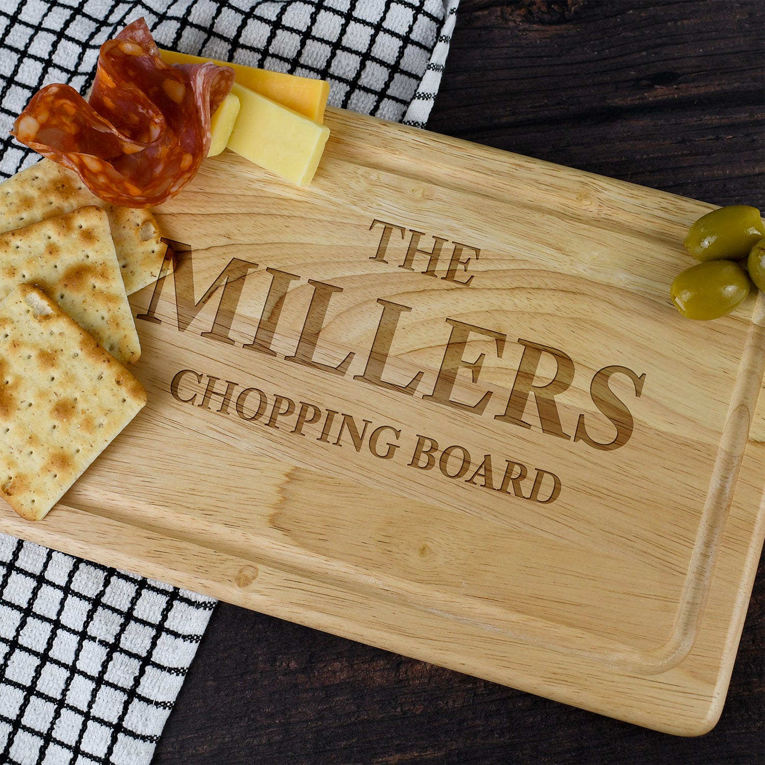 Personalised Family Rectangle Wooden Chopping Board