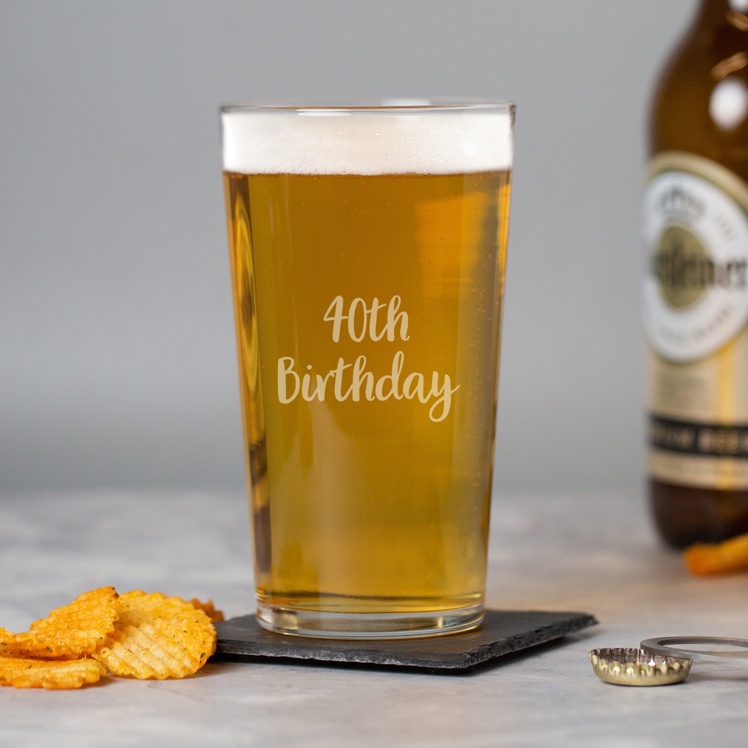 Engraved 40th Birthday Pint Glass - Beer Glasses