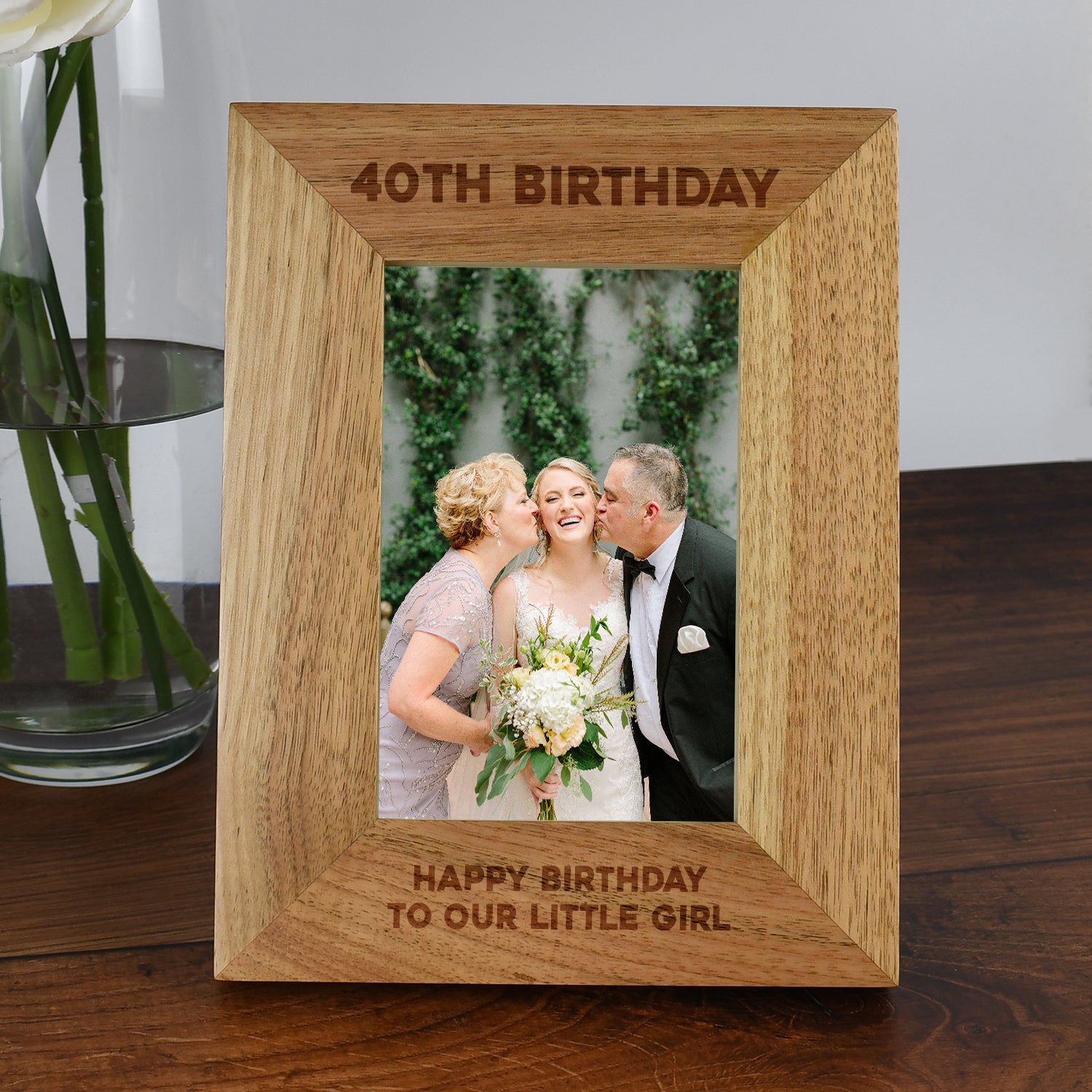 Personalised Wooden 4x6 40th Birthday Frame - Photo Frames