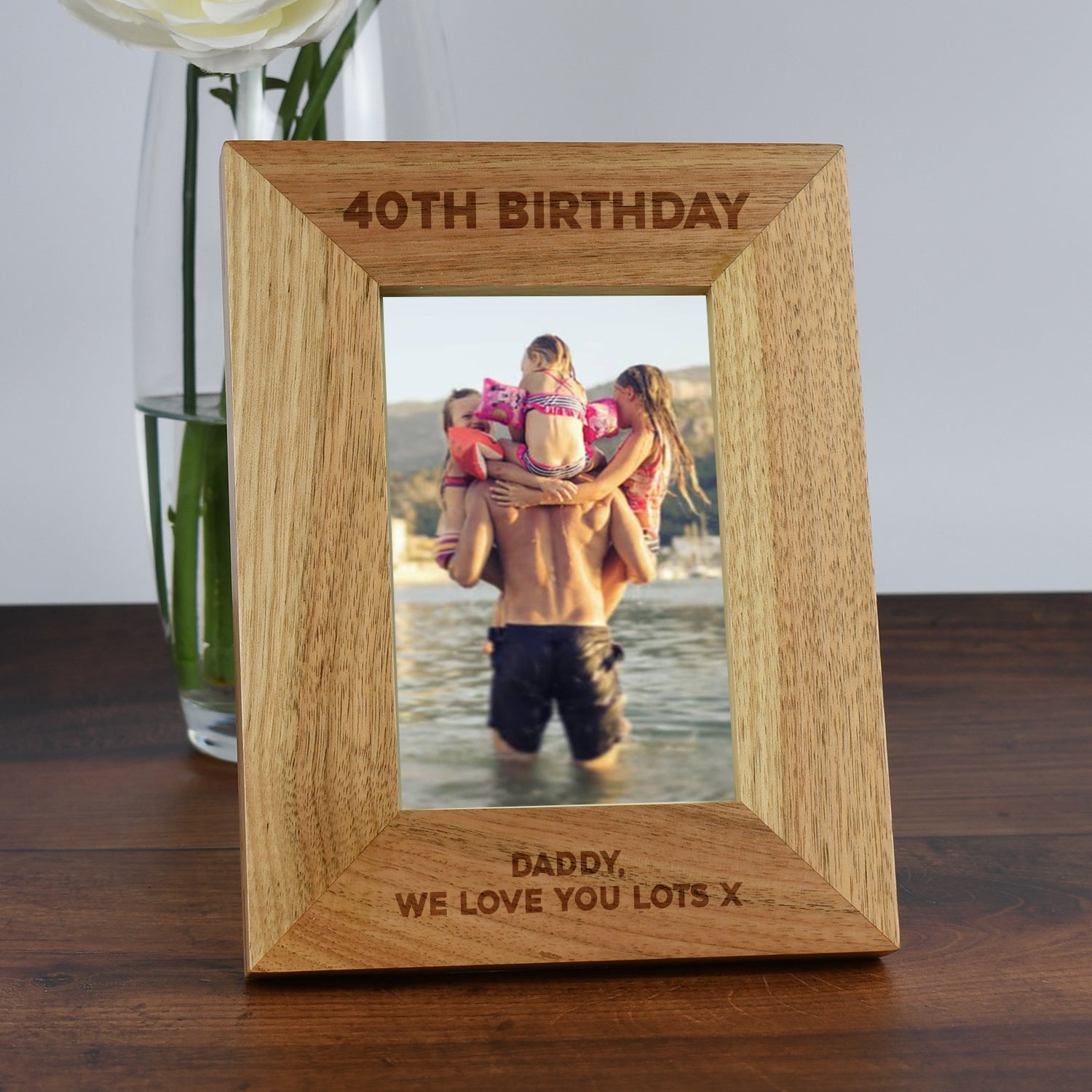 Personalised Wooden 4x6 40th Birthday Frame - Photo Frames
