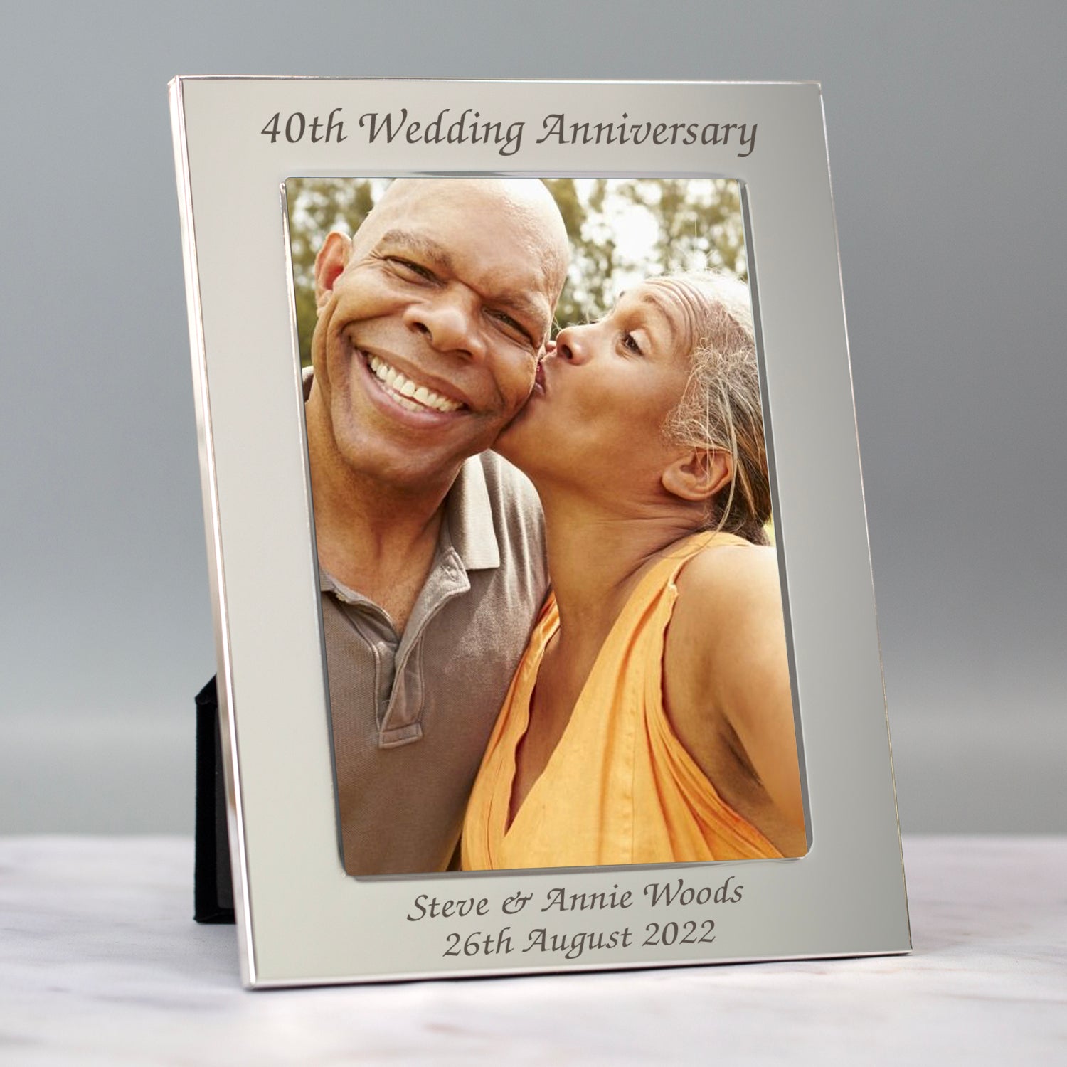 Personalised Silver 40th Wedding Anniversary Photo Frame - Photo Frames