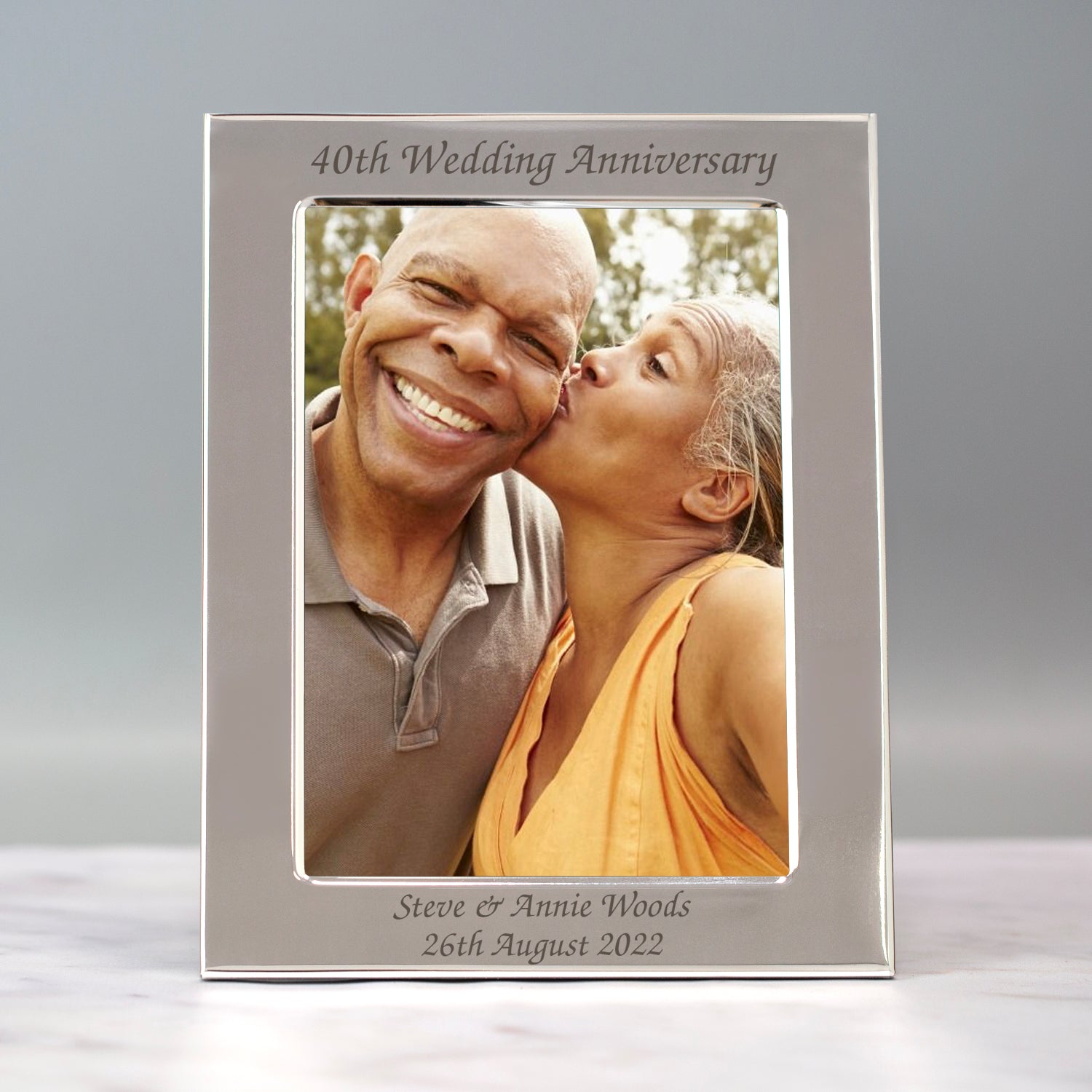 Personalised Silver 40th Wedding Anniversary Photo Frame - Photo Frames