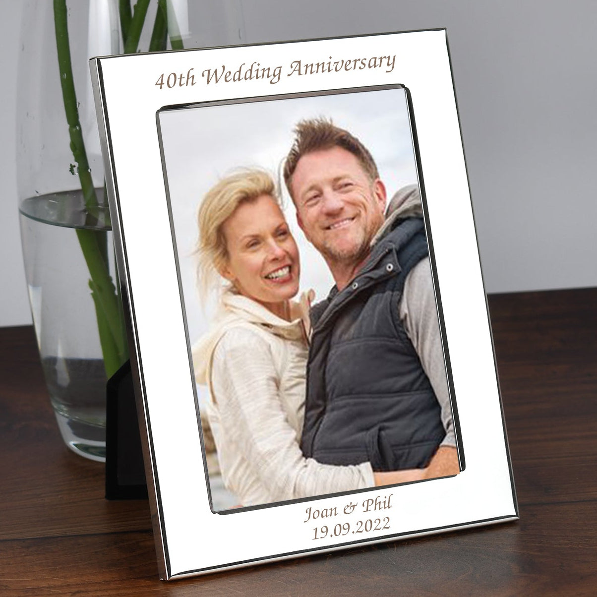 Personalised Silver 40th Wedding Anniversary Photo Frame - Photo Frames