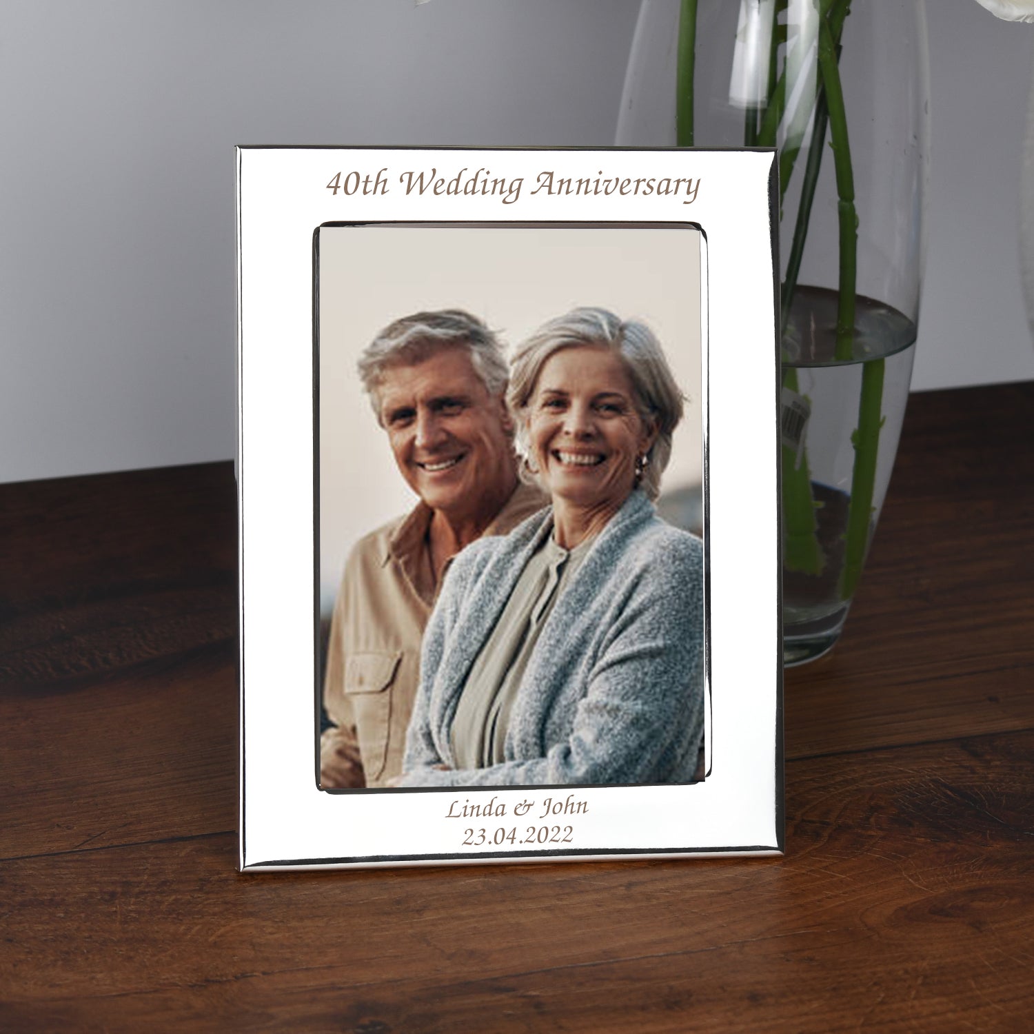 Personalised Silver 40th Wedding Anniversary Photo Frame - Photo Frames