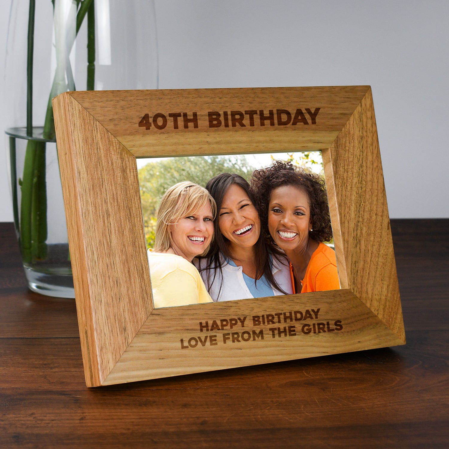 Personalised Wooden 6x4 Landscape 40th Birthday Frame - Photo Frames