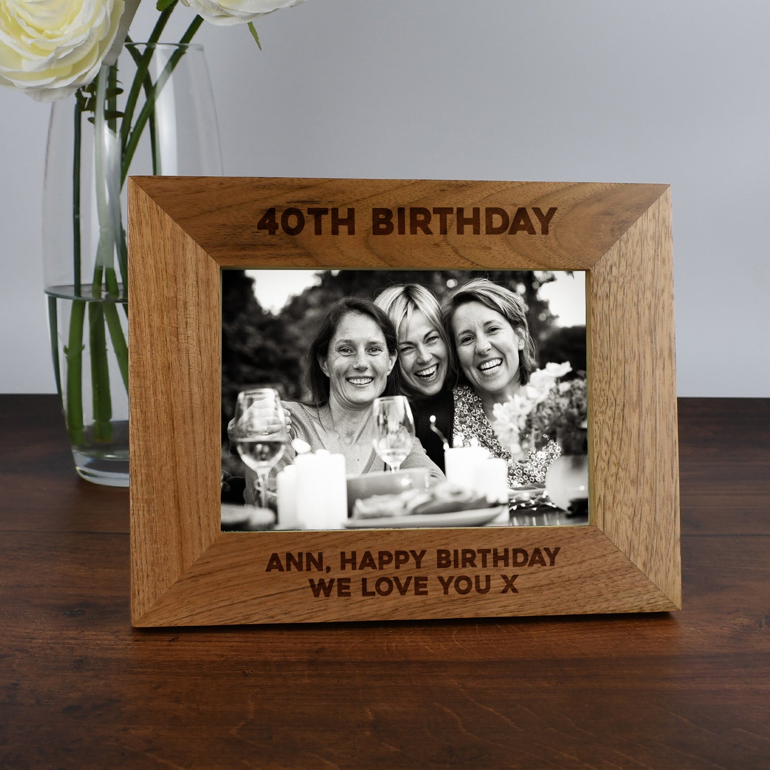 Personalised Wooden 7x5 Landscape 40th Birthday Frame - Photo Frames