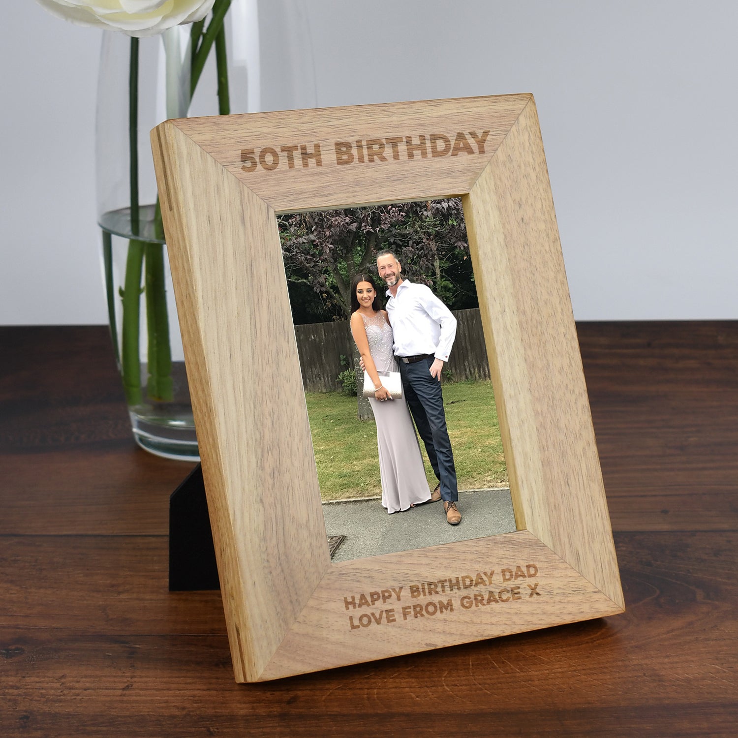 Personalised Wooden 4x6 50th Birthday Frame - Photo Frames