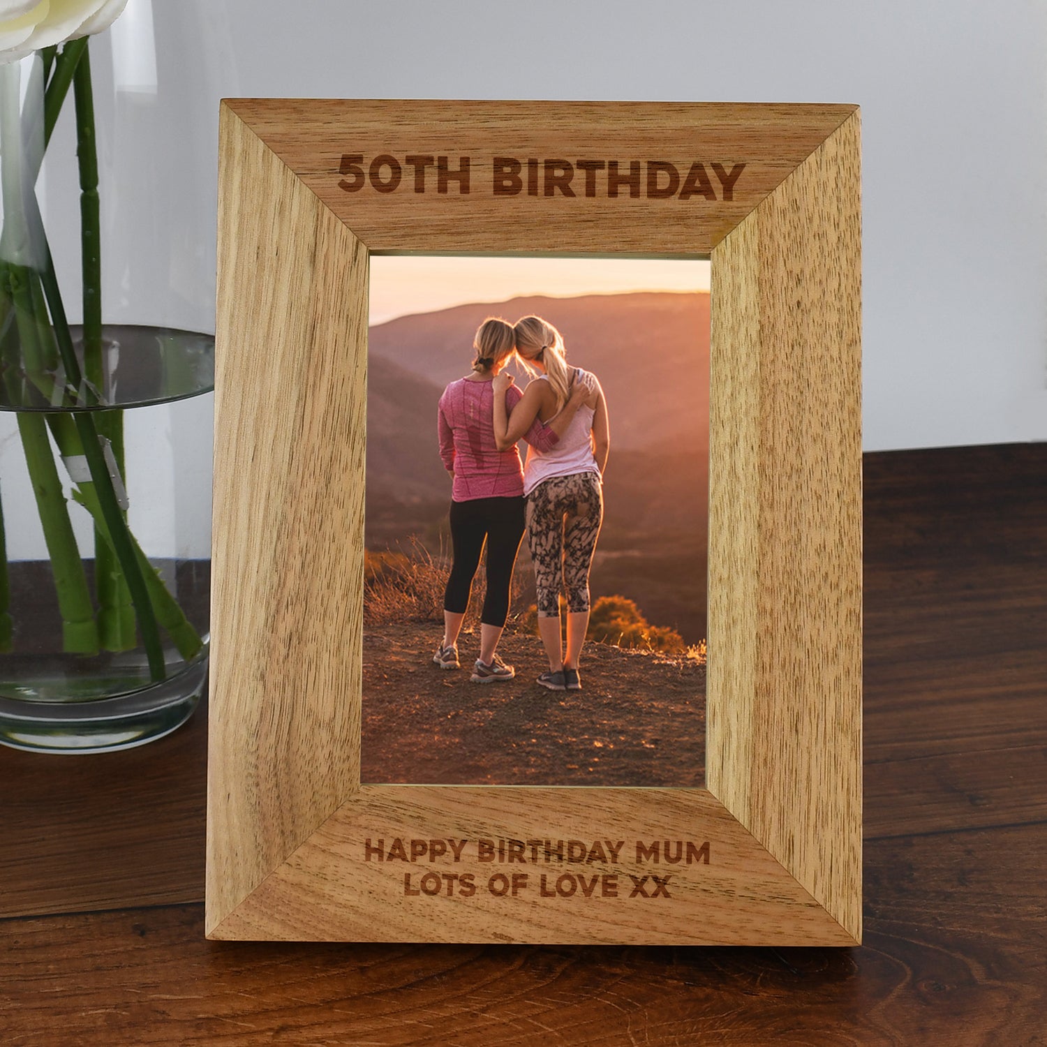 Personalised Wooden 4x6 50th Birthday Frame - Photo Frames