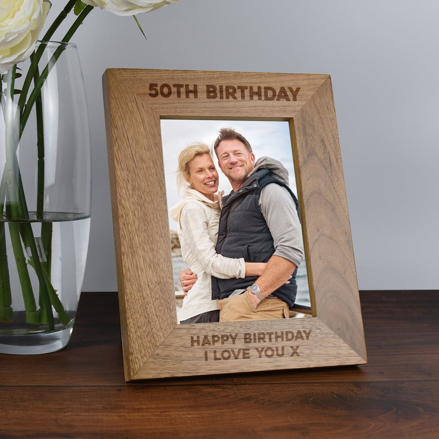 Personalised Wooden 5x7 50th Birthday Frame - Photo Frames
