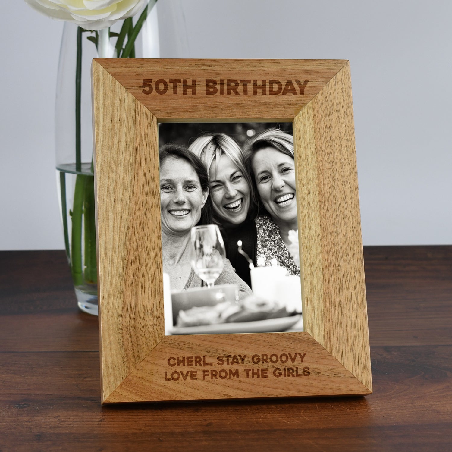 Personalised Wooden 4x6 50th Birthday Frame - Photo Frames