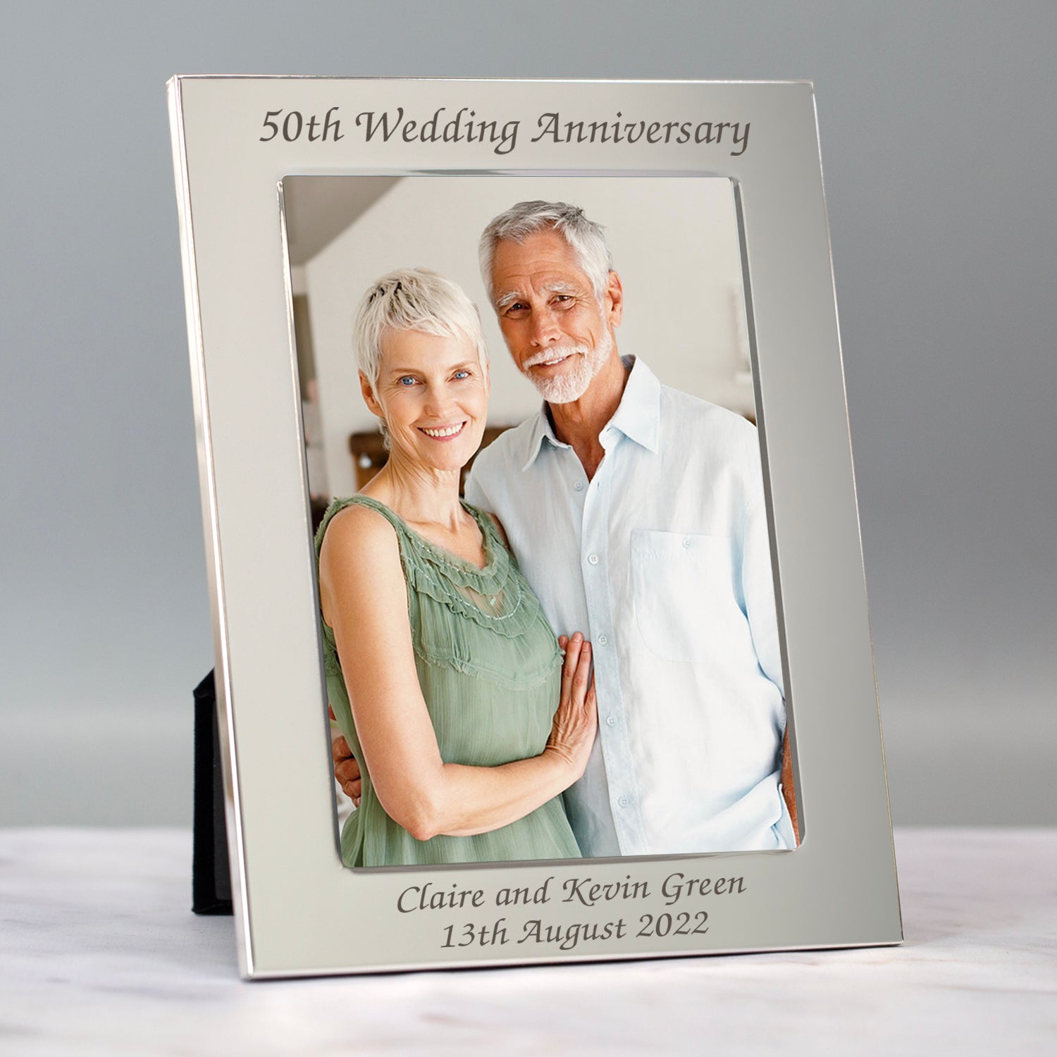 Personalised Silver 50th Wedding Anniversary Photo Frame - Photo Frames
