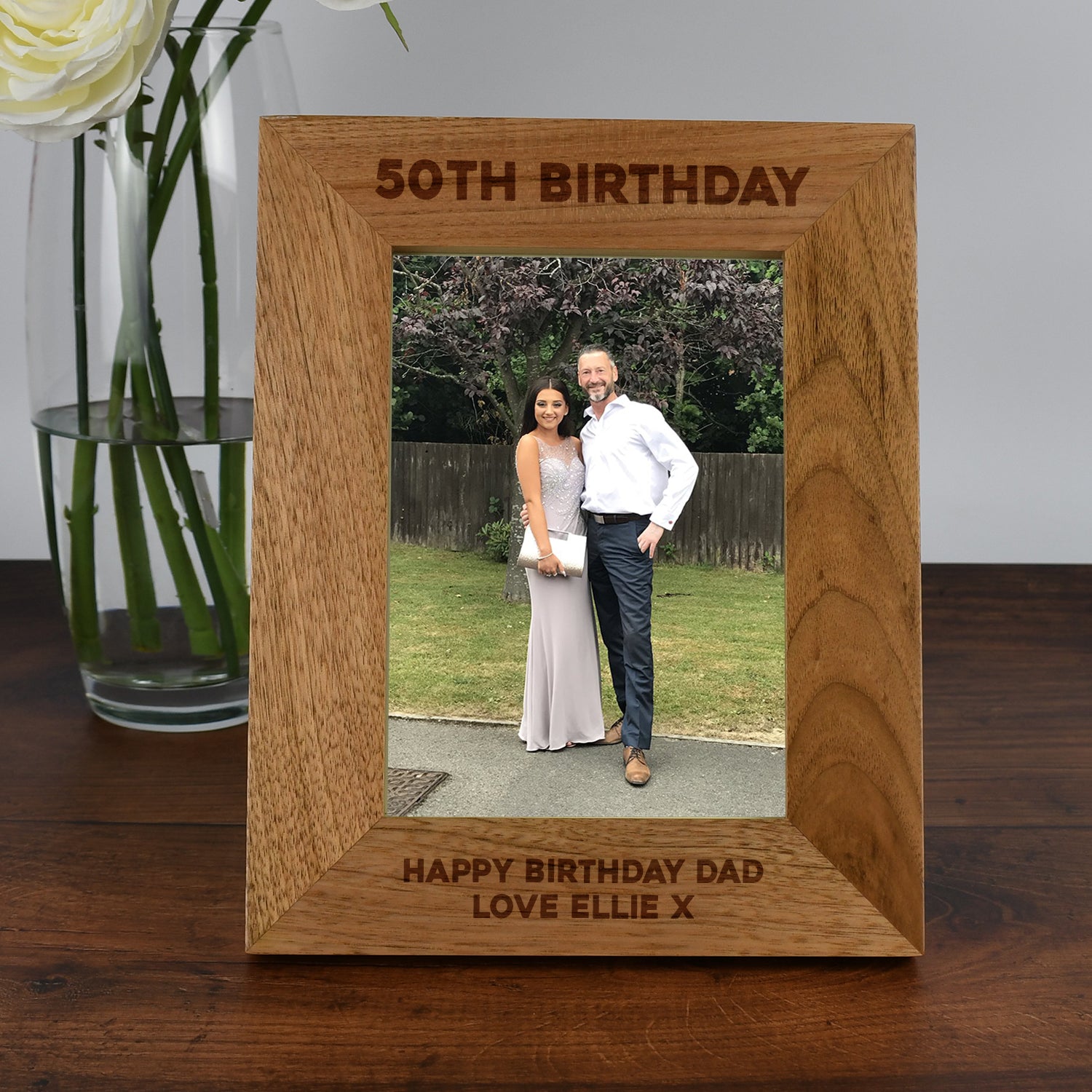 Personalised Wooden 5x7 50th Birthday Frame - Photo Frames