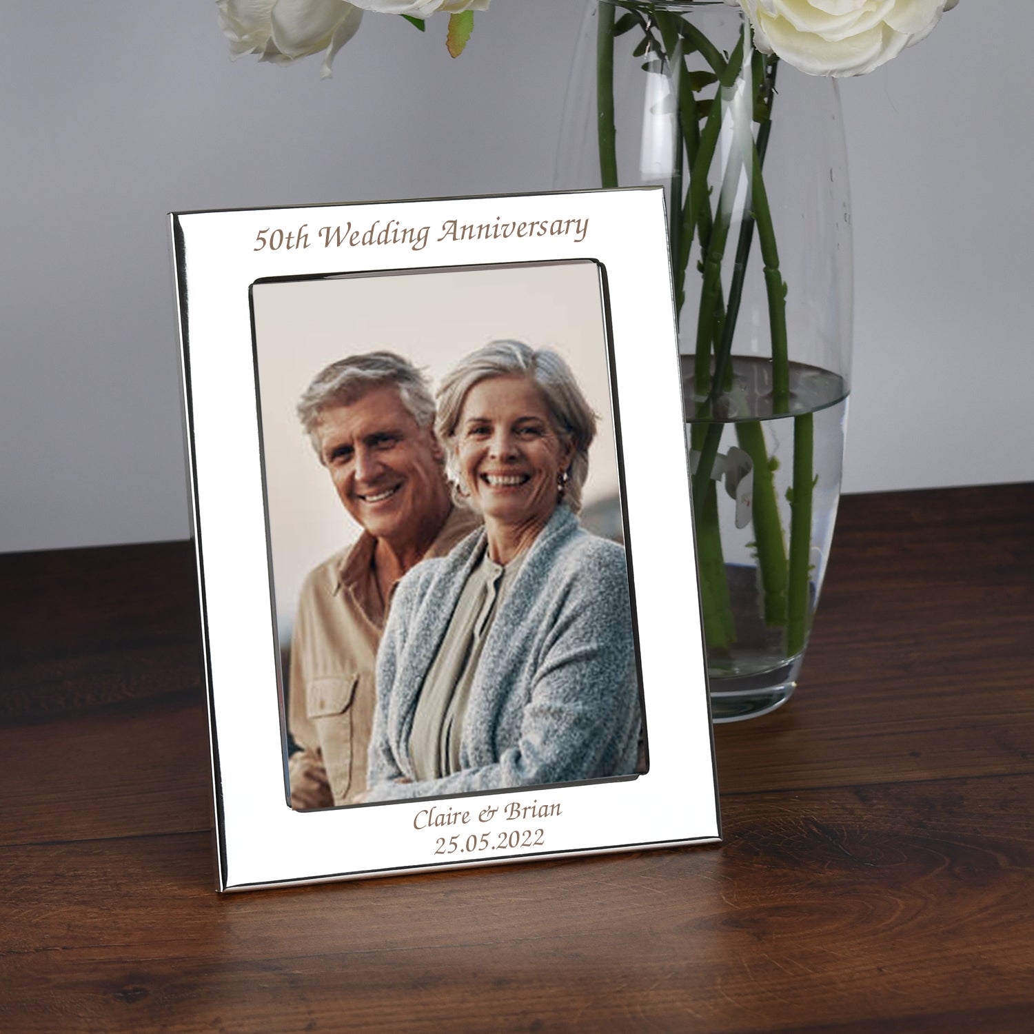 Personalised Silver 50th Wedding Anniversary Photo Frame - Photo Frames