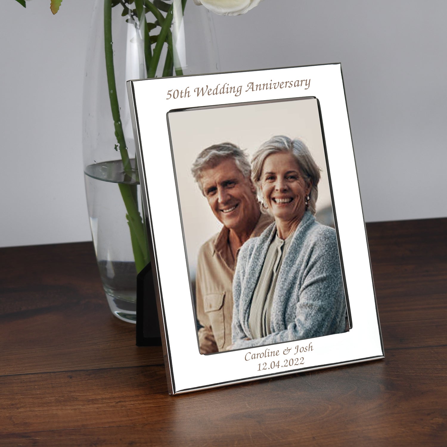 Personalised Silver 50th Wedding Anniversary Photo Frame - Photo Frames
