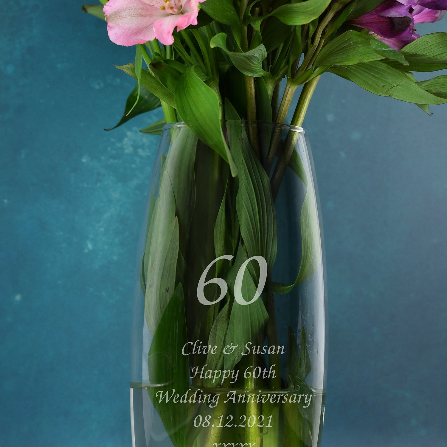 Personalised 60 Years Glass Bullet Vase - Bullet Vase
