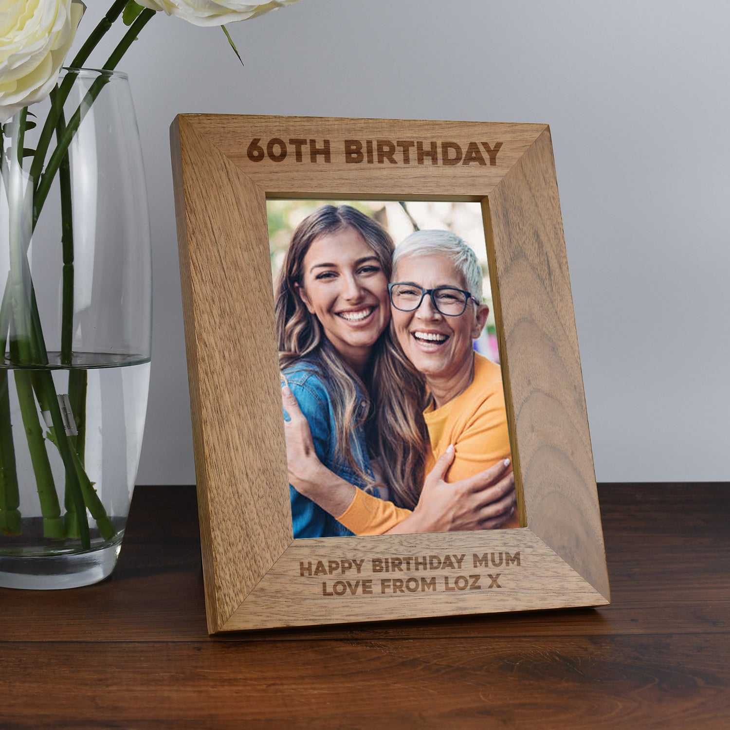 Personalised Wooden 5x7 60th Birthday Frame - Photo Frames