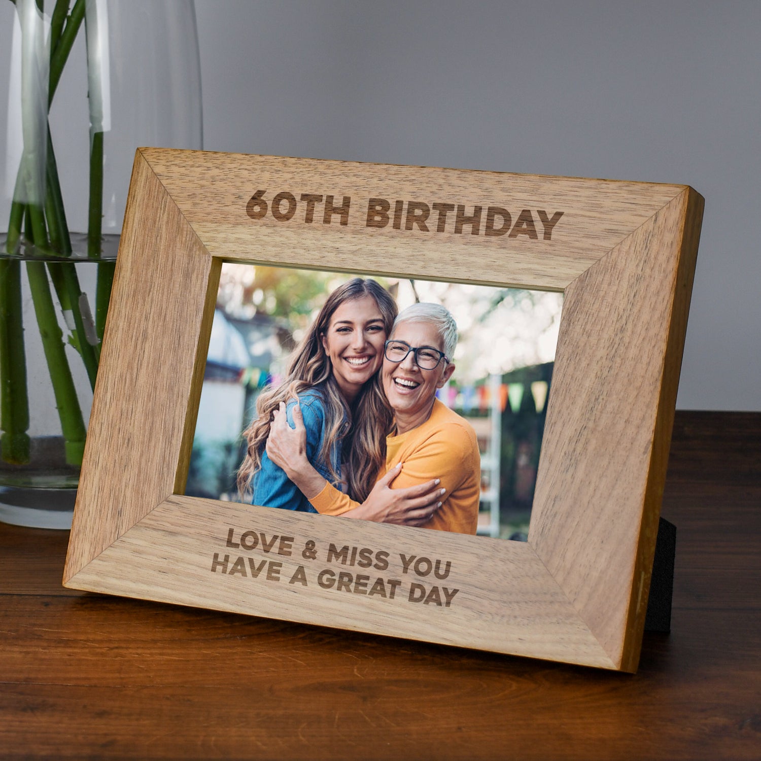 Personalised Wooden 6x4 Landscape 60th Birthday Frame - Photo Frames