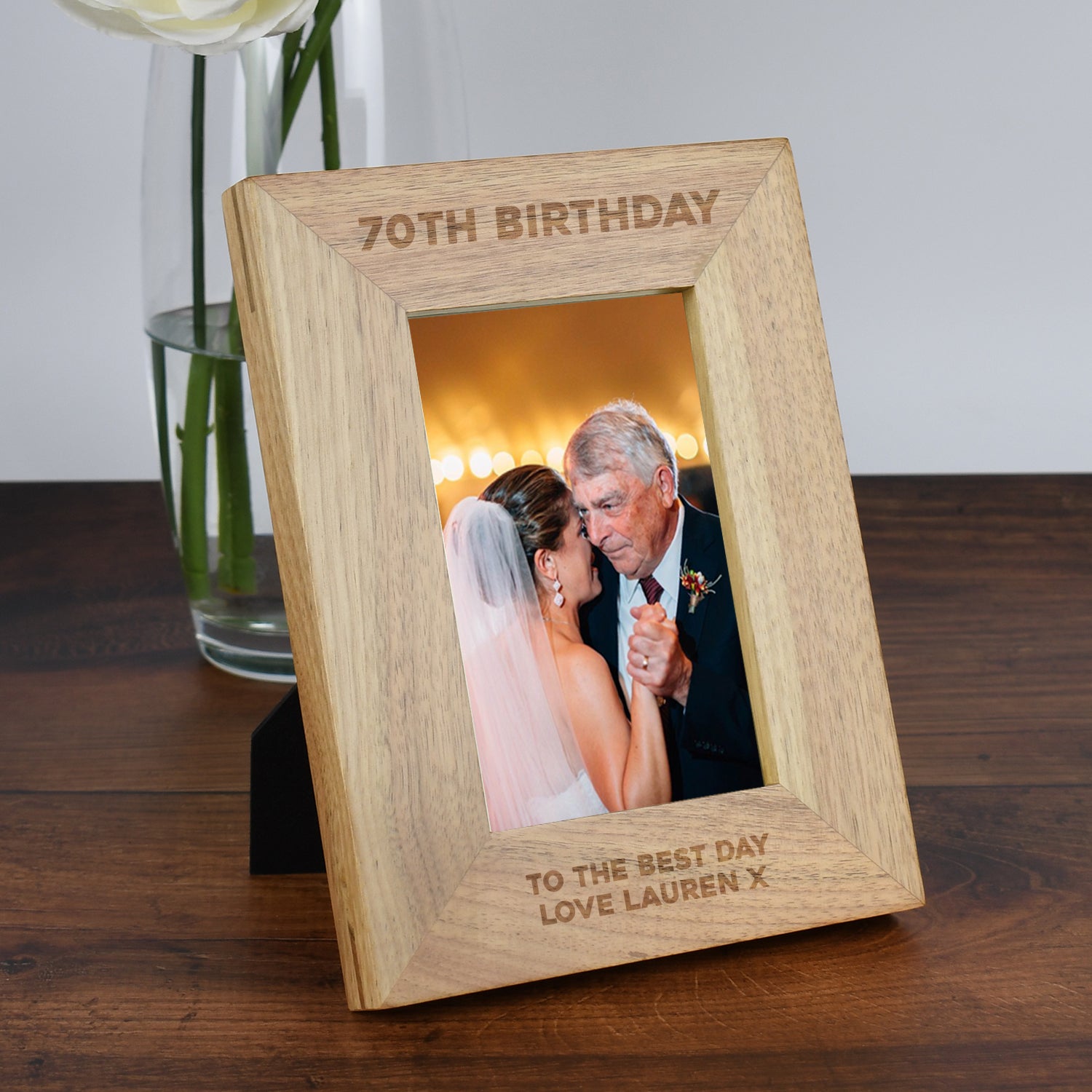 Personalised Wooden 4x6 70th Birthday Frame - Photo Frames
