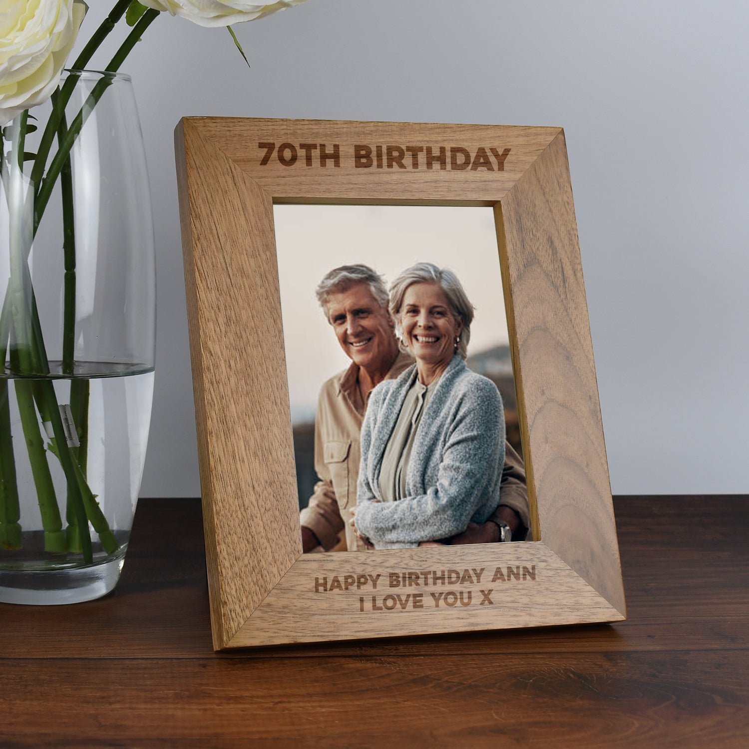 Personalised Wooden 5x7 70th Birthday Frame - Photo Frames