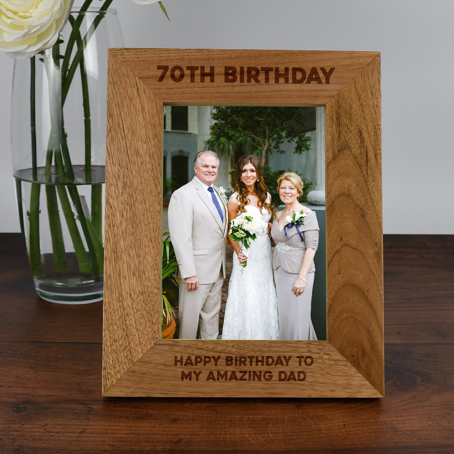 Personalised Wooden 5x7 70th Birthday Frame - Photo Frames