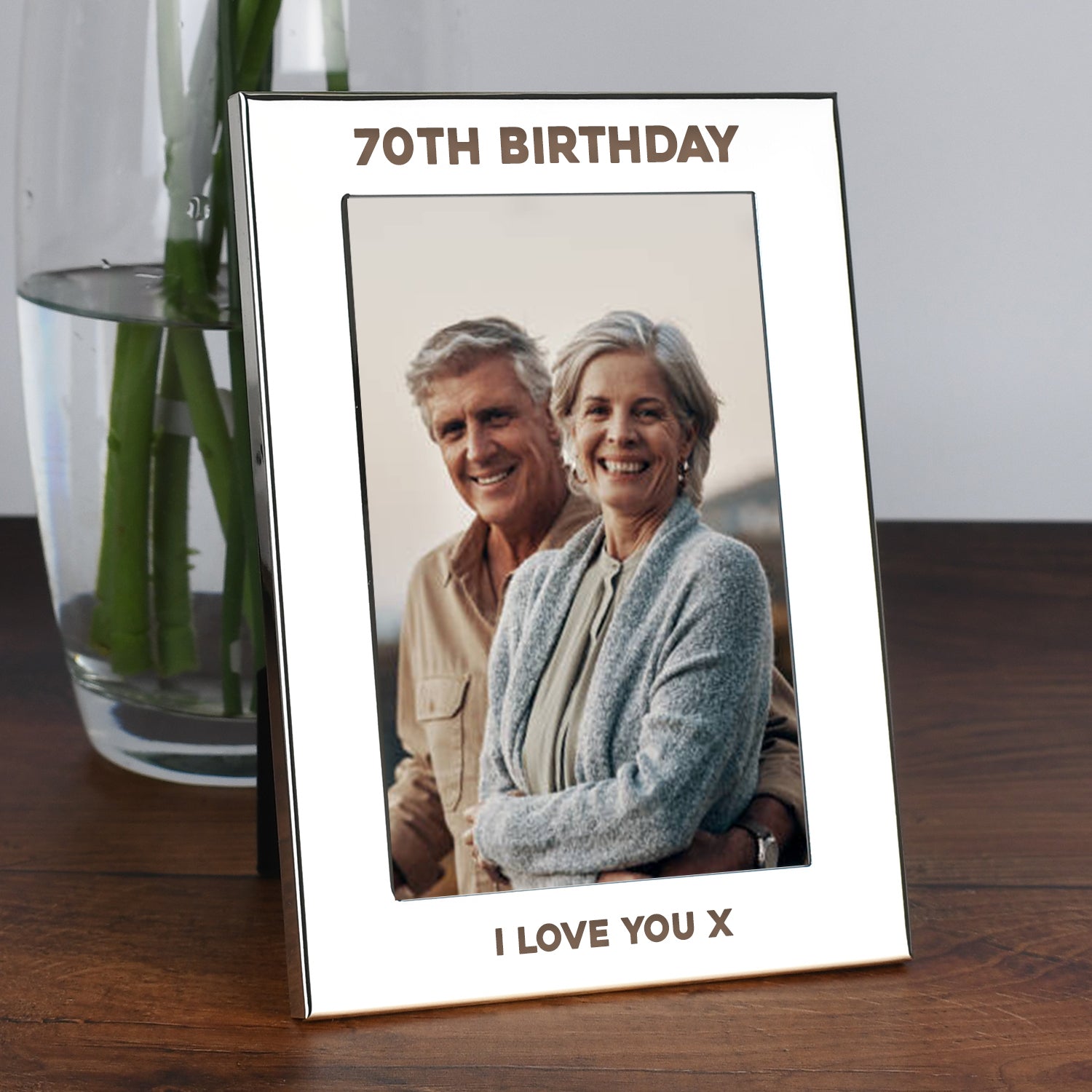 Personalised Silver 4x6 70th Birthday Photo Frame - Photo Frames